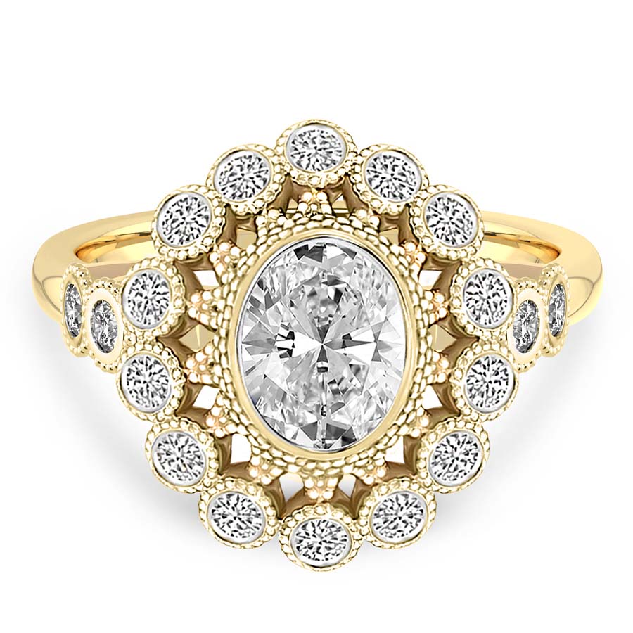 Bloom Vintage Halo Lab Diamond Ring front view