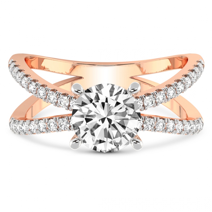 Dakota Criss Cross Diamond Ring Front View
