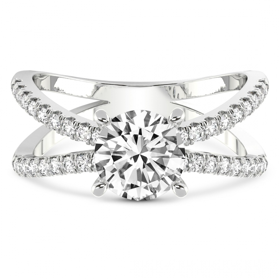 Dakota Criss Cross Diamond Ring Front View