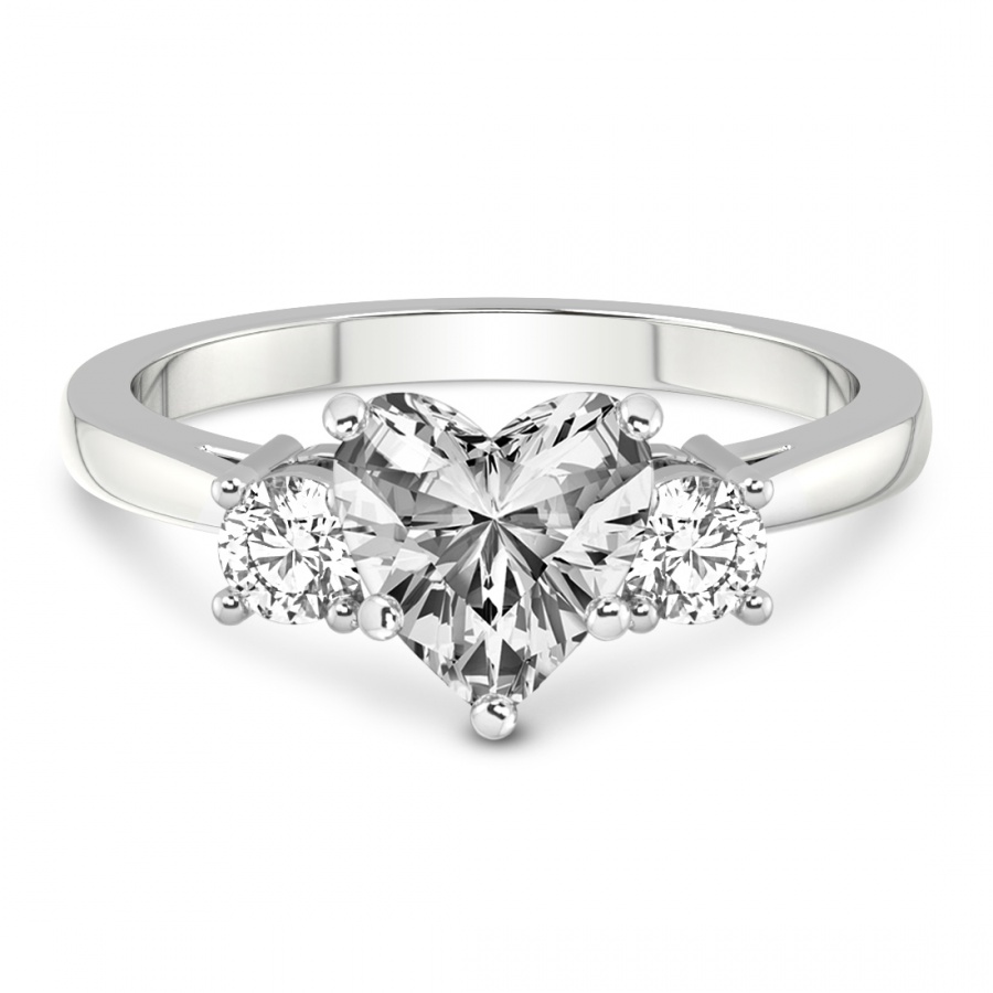 Intricacy Three stone Lab Diamond Ring front view