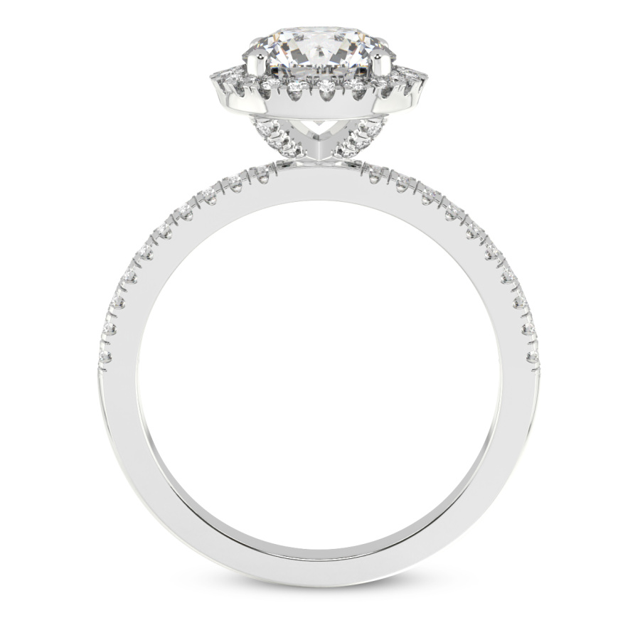 Elle Classic Halo Diamond Ring Side View