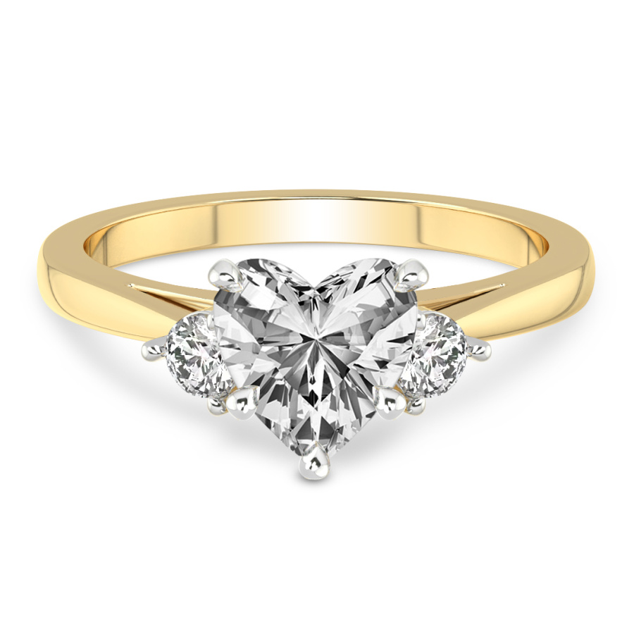 Synthia Three stone Lab Diamond Ring front view
