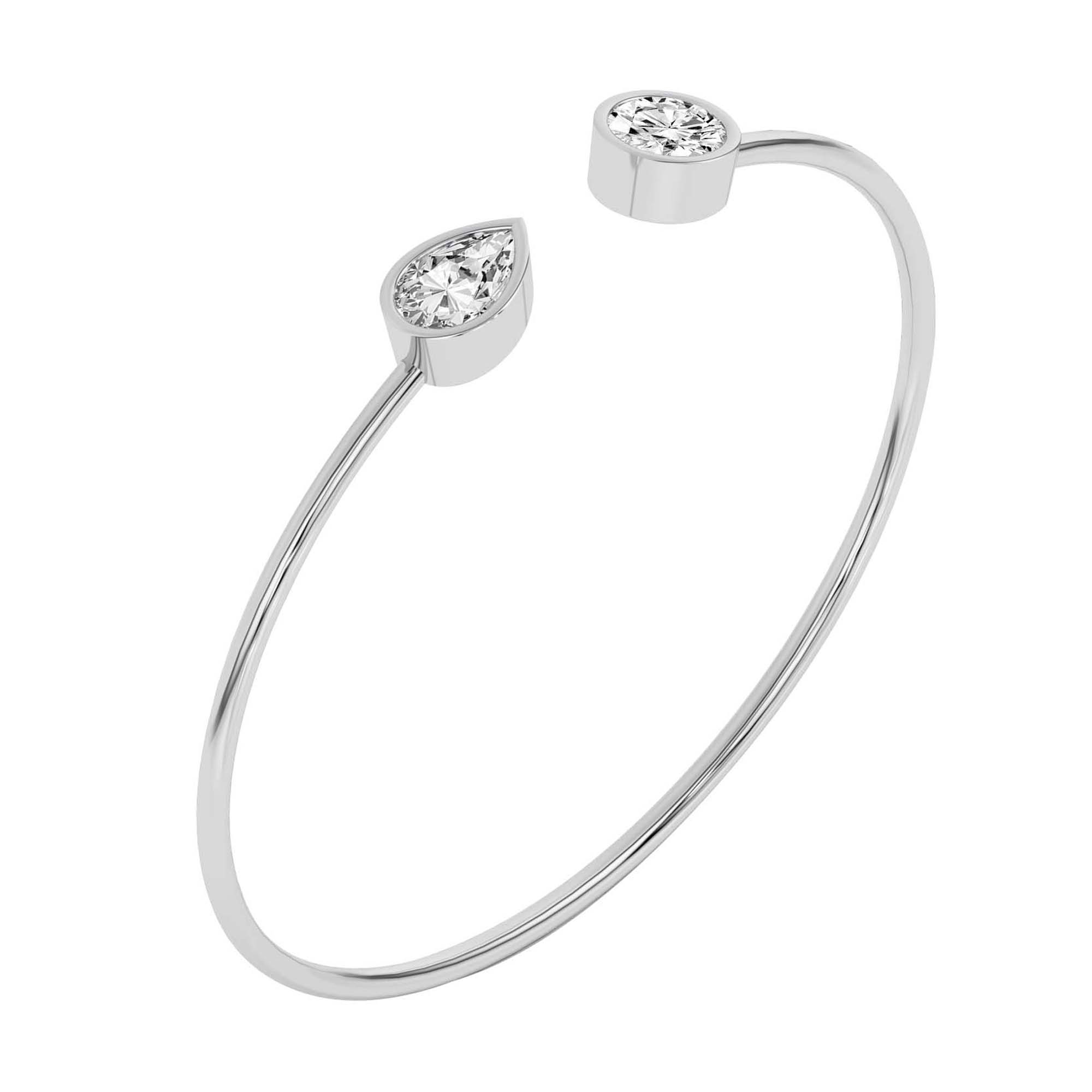 Aurea Flexi Lab Diamond Bangle Bracelet left view