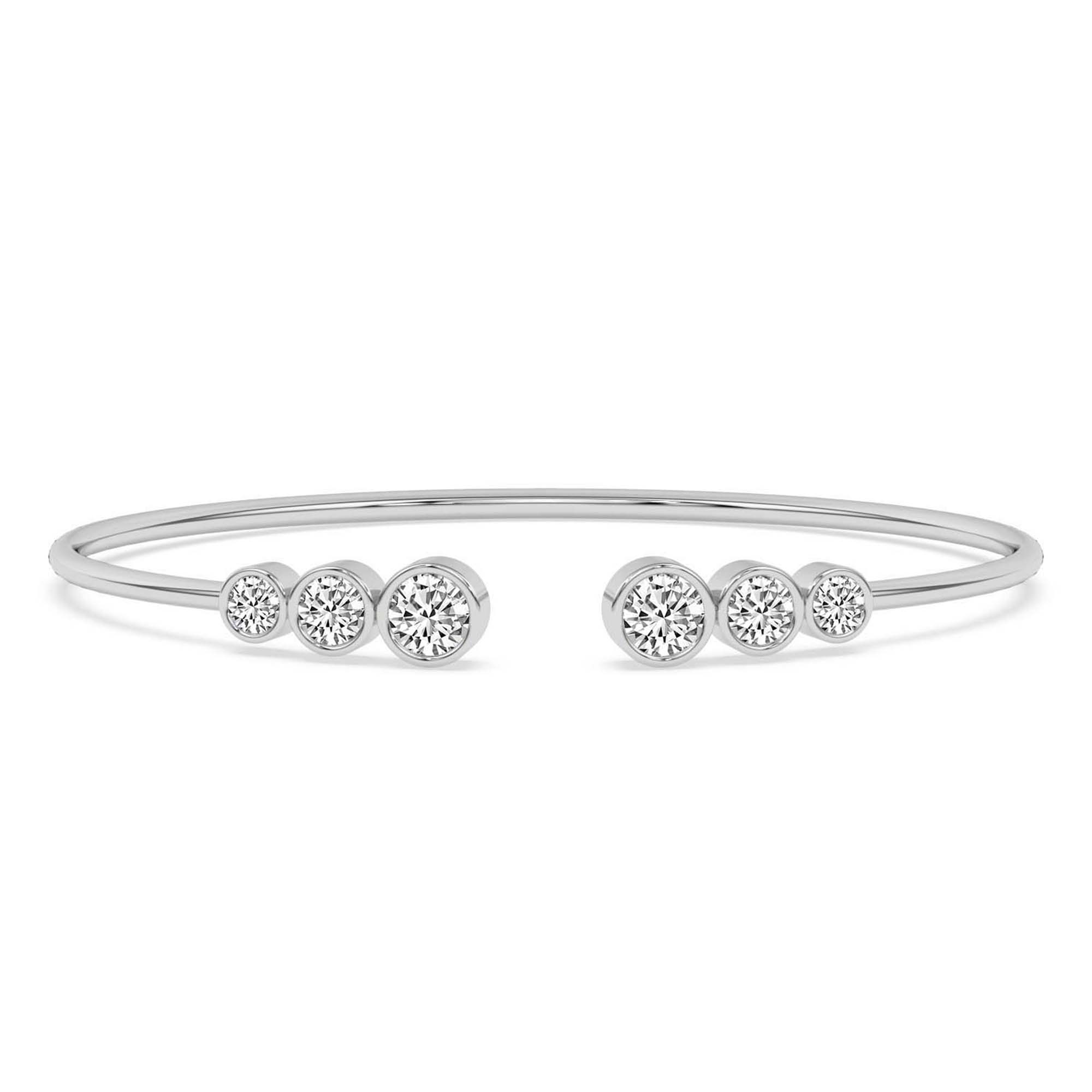 Lina Tapered Flexi Lab Diamond Bangle Bracelet front view