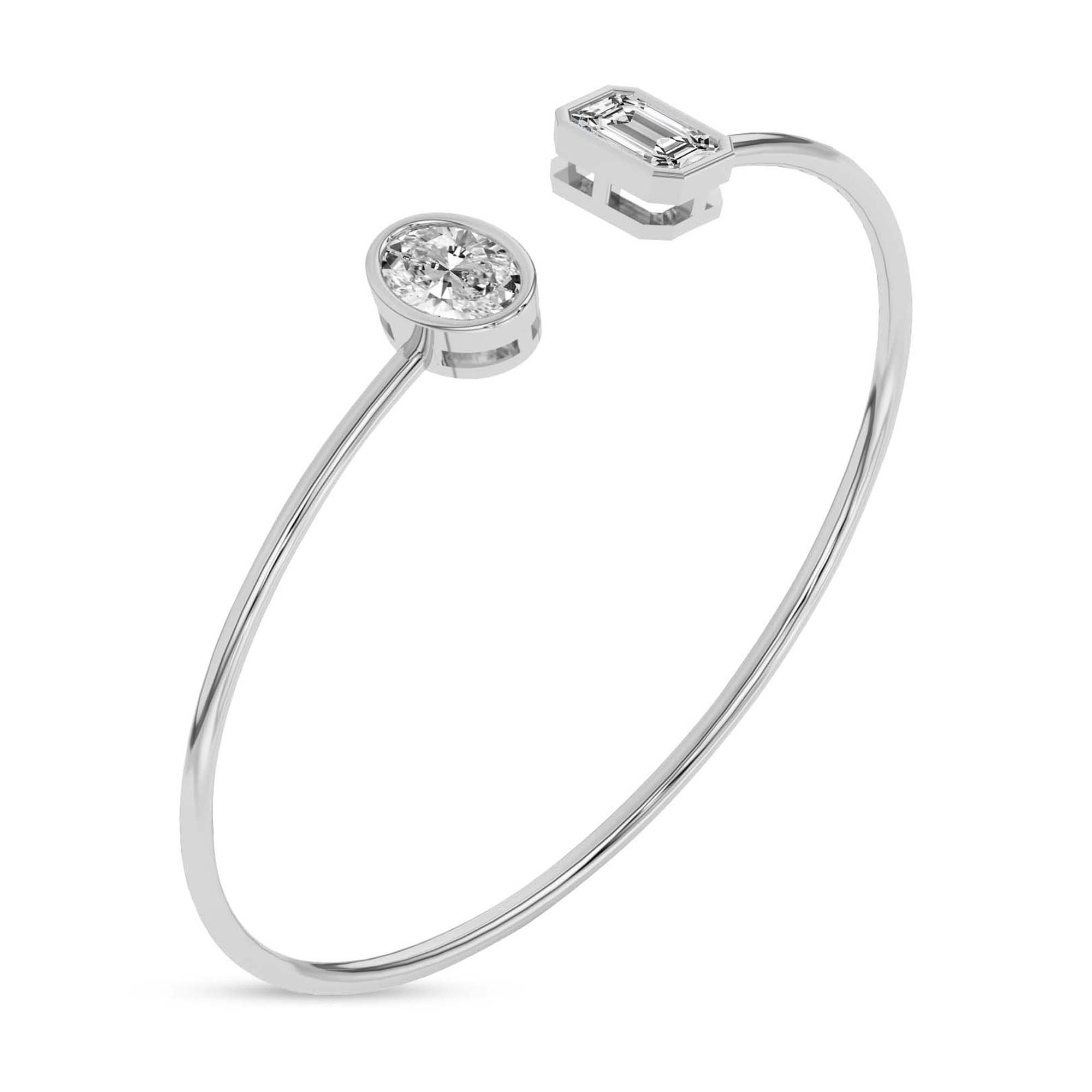 Eden Bezel Flexi Lab Diamond Bangle Bracelet left view