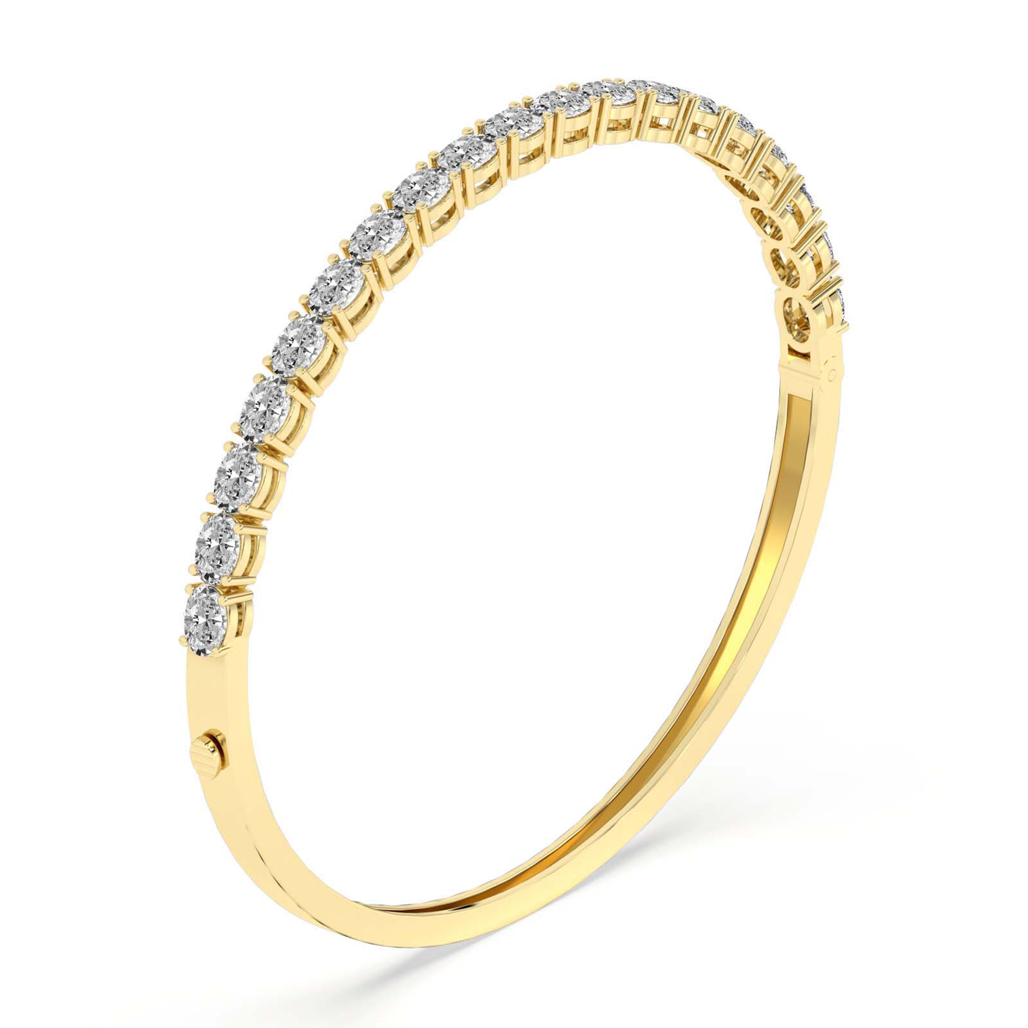 Oval Serenity Lab Diamond Openable Bangle Bracelet left view