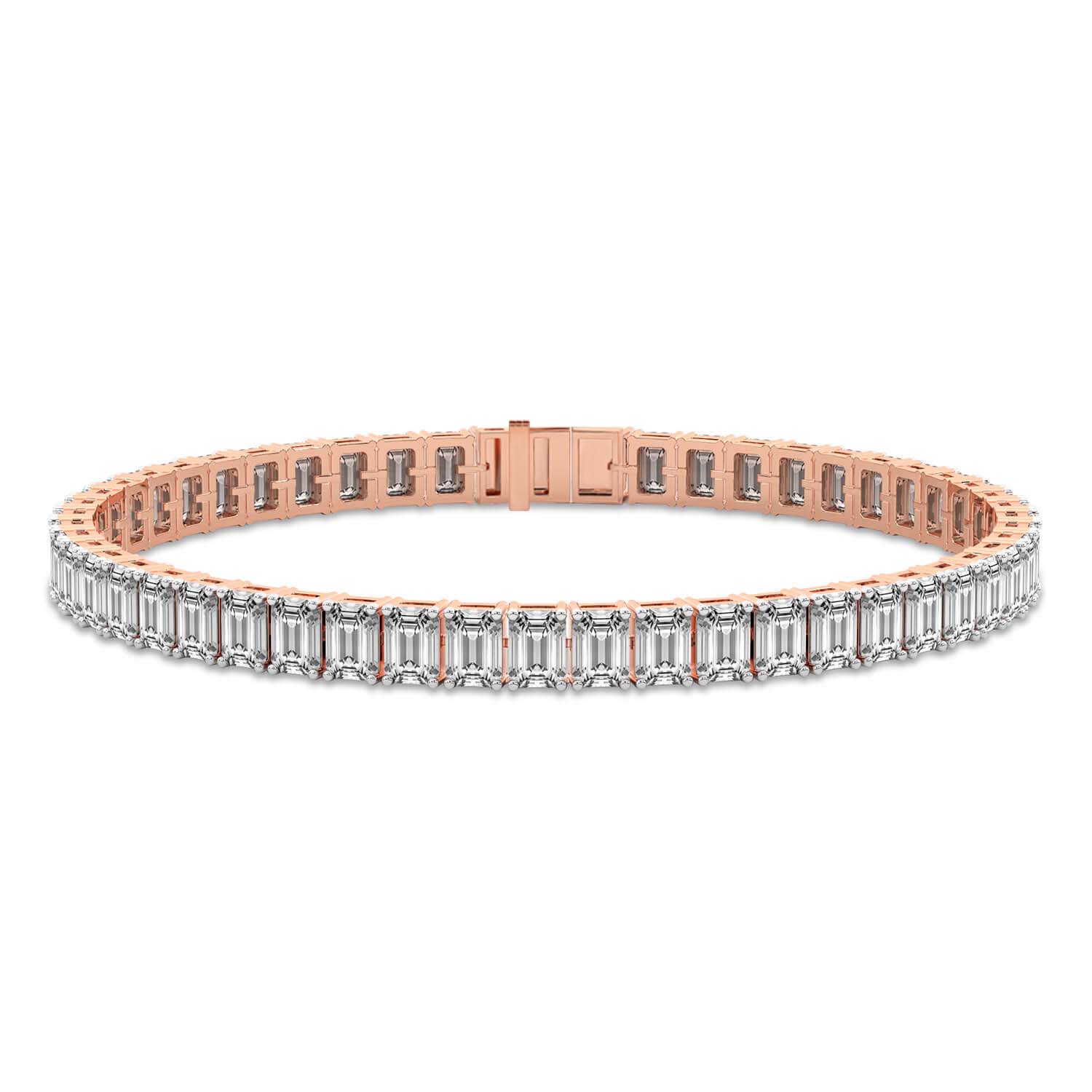 14kt Rose Gold Celine Emerald Lab Diamond Tennis Bracelet 5460 12 Ct. Tw