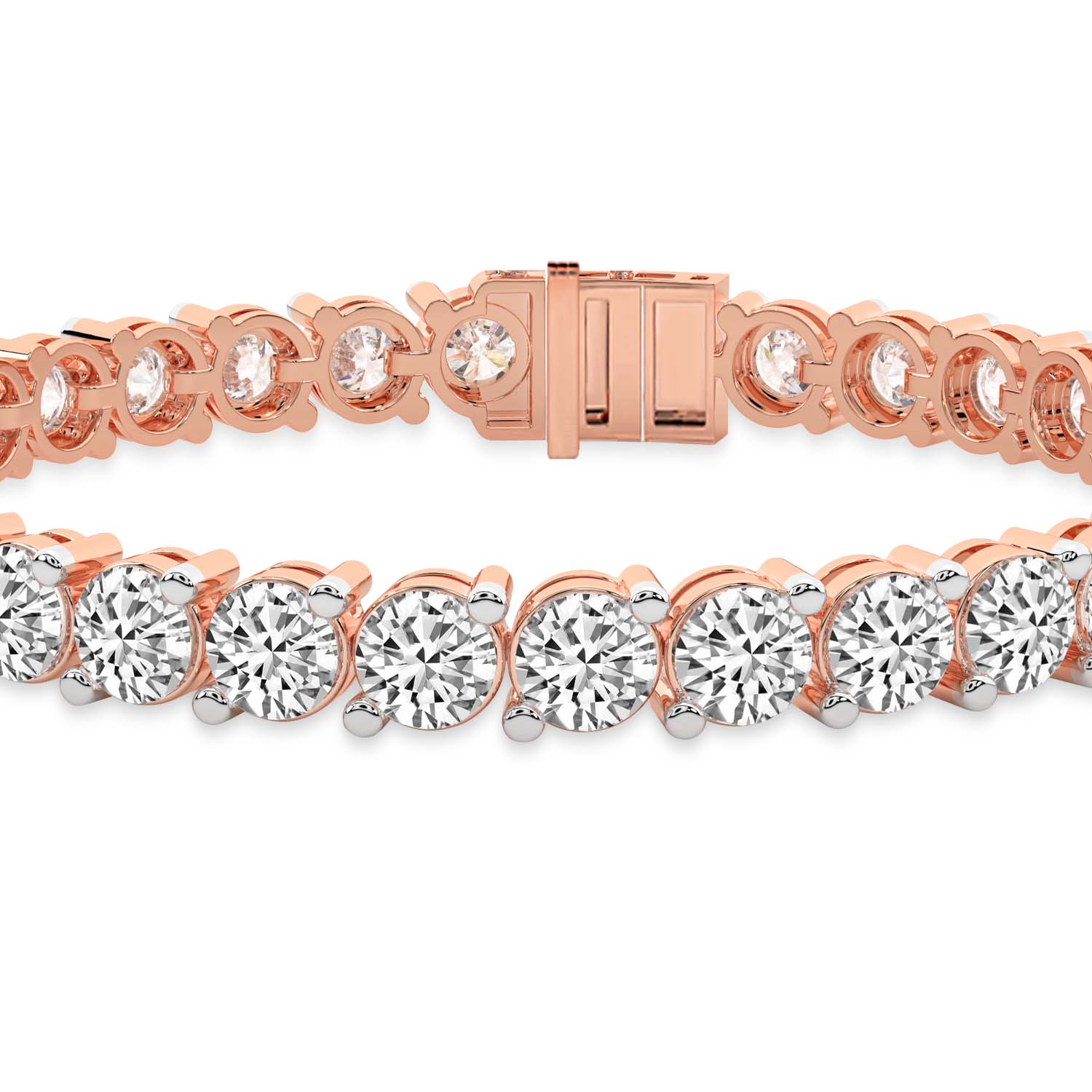 Aelia Round Lab Diamond Tennis Bracelet left view