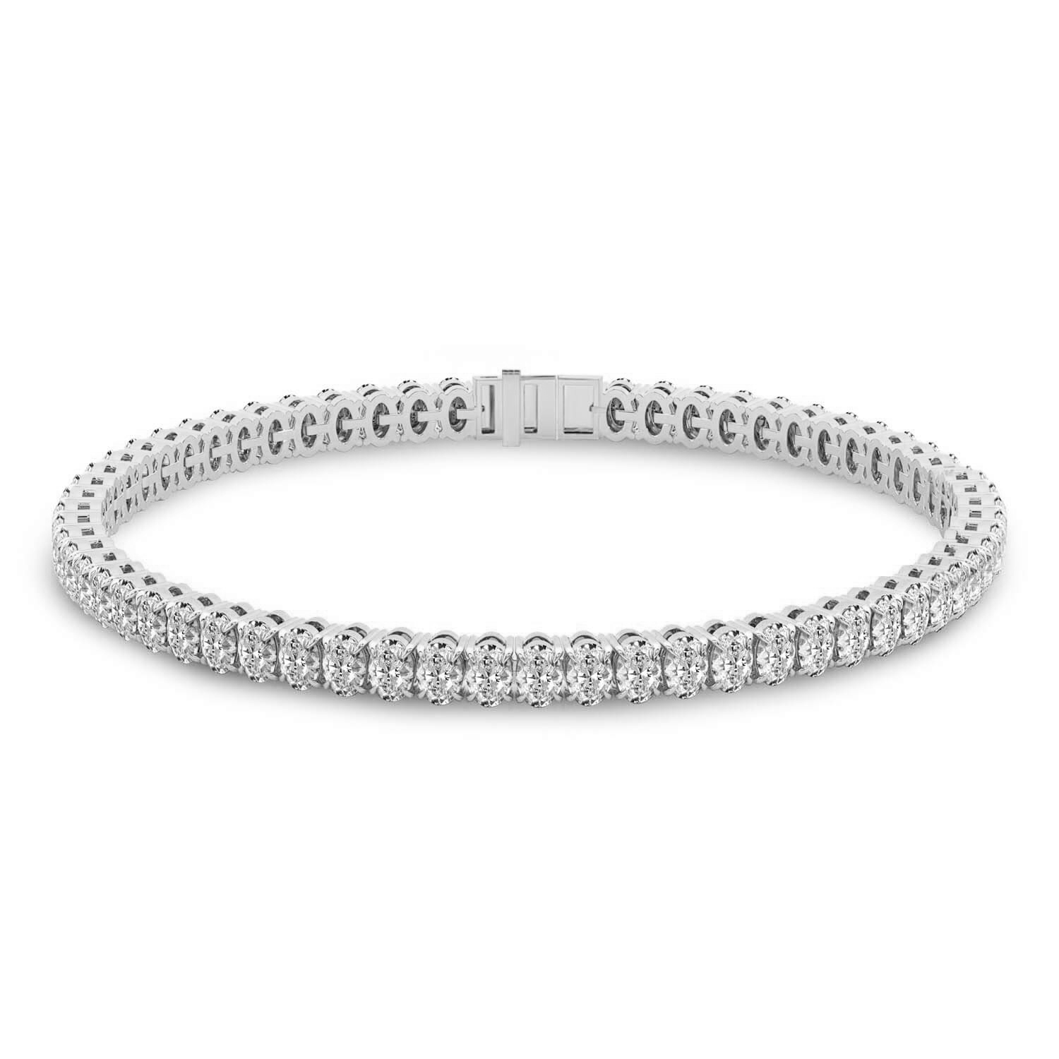 Everlyn Oval Lab Diamond Tennis Bracelet white gold bracelet, small front view