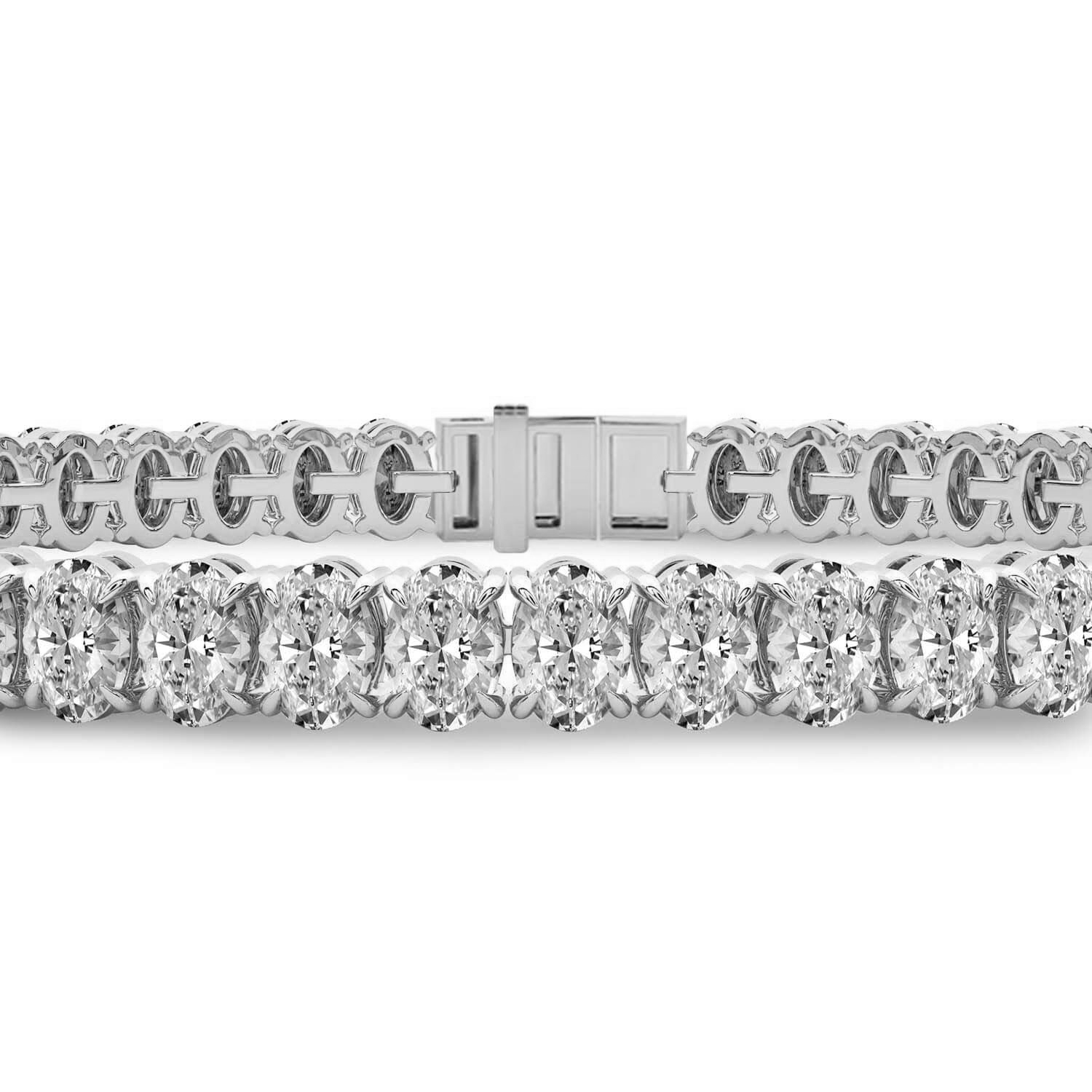 Everlyn Oval Lab Diamond Tennis Bracelet white gold bracelet, small right view
