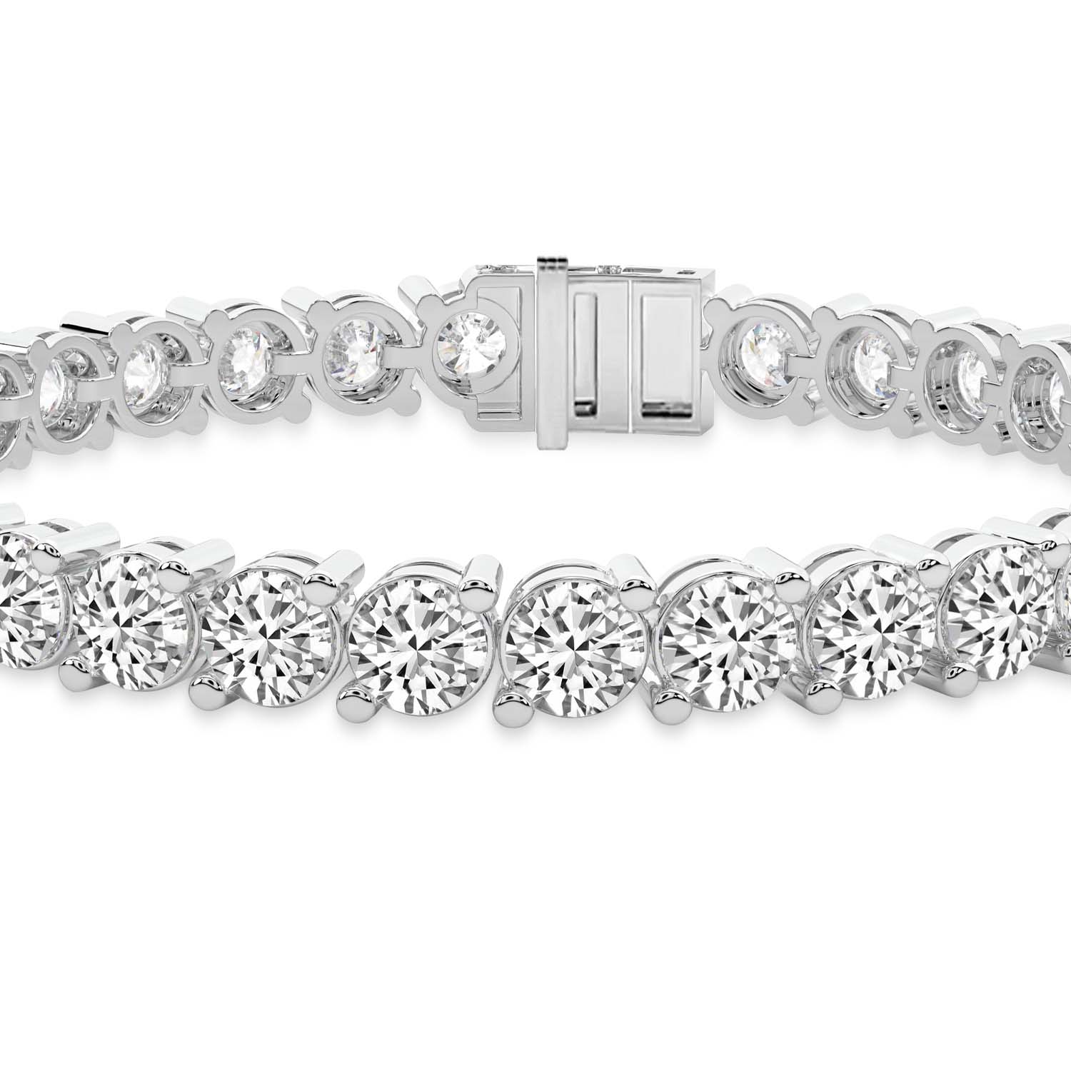 Aelia Round Lab Diamond Tennis Bracelet left view