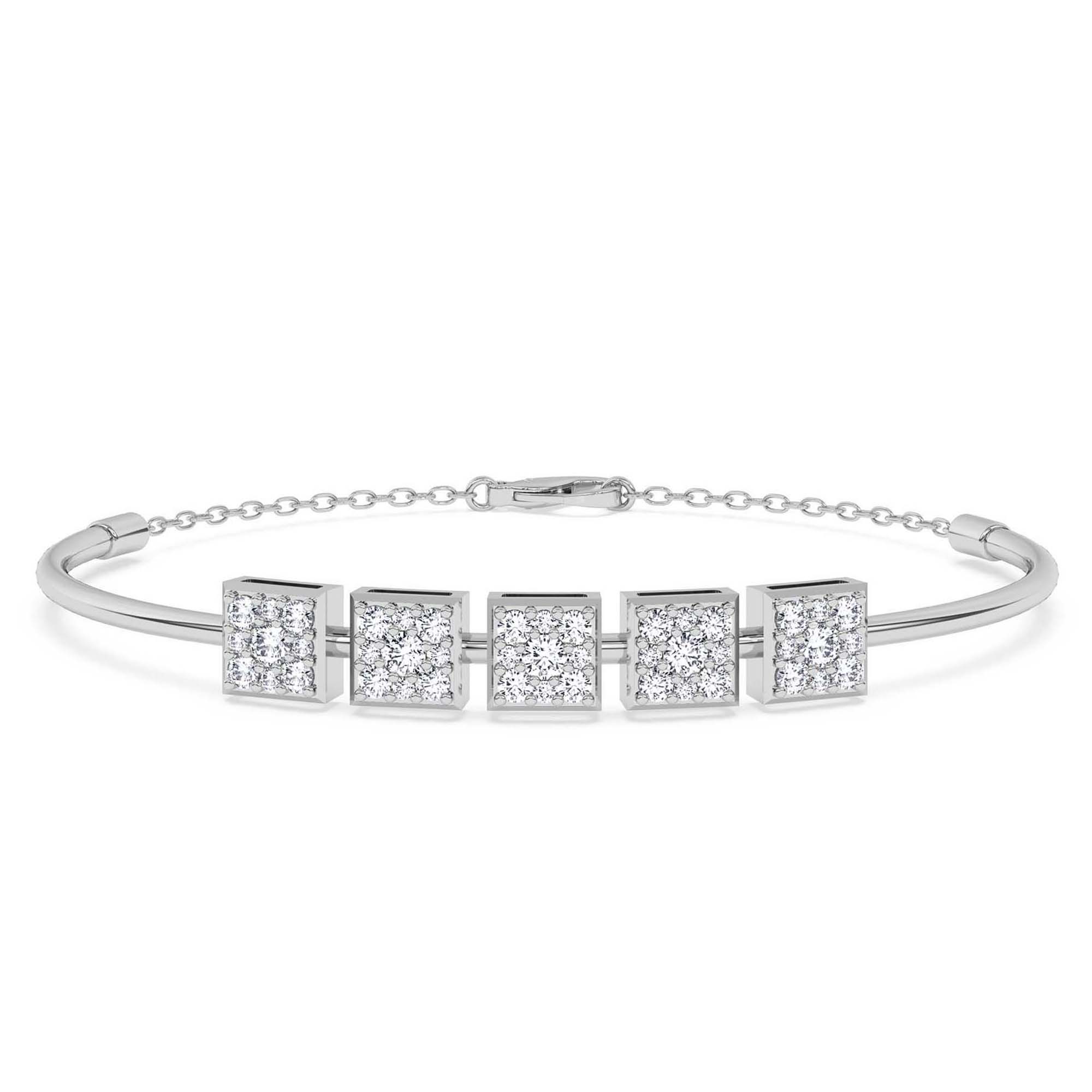 Nova Square Lab Diamond Fashion Bracelet front view