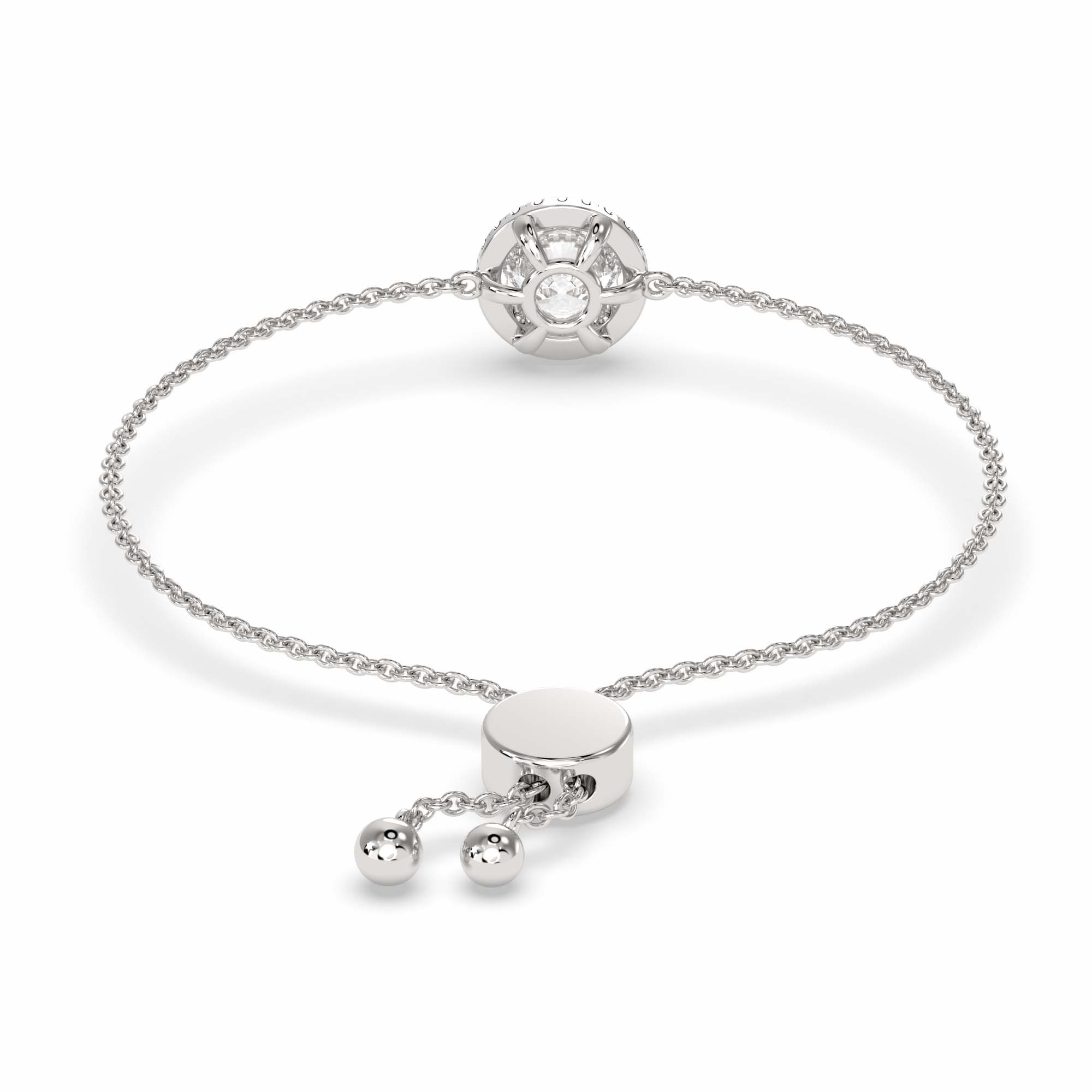 14kt White Gold Isabella Round Halo Fashion Bracelet (3/4 Ct. Tw.) side right image one