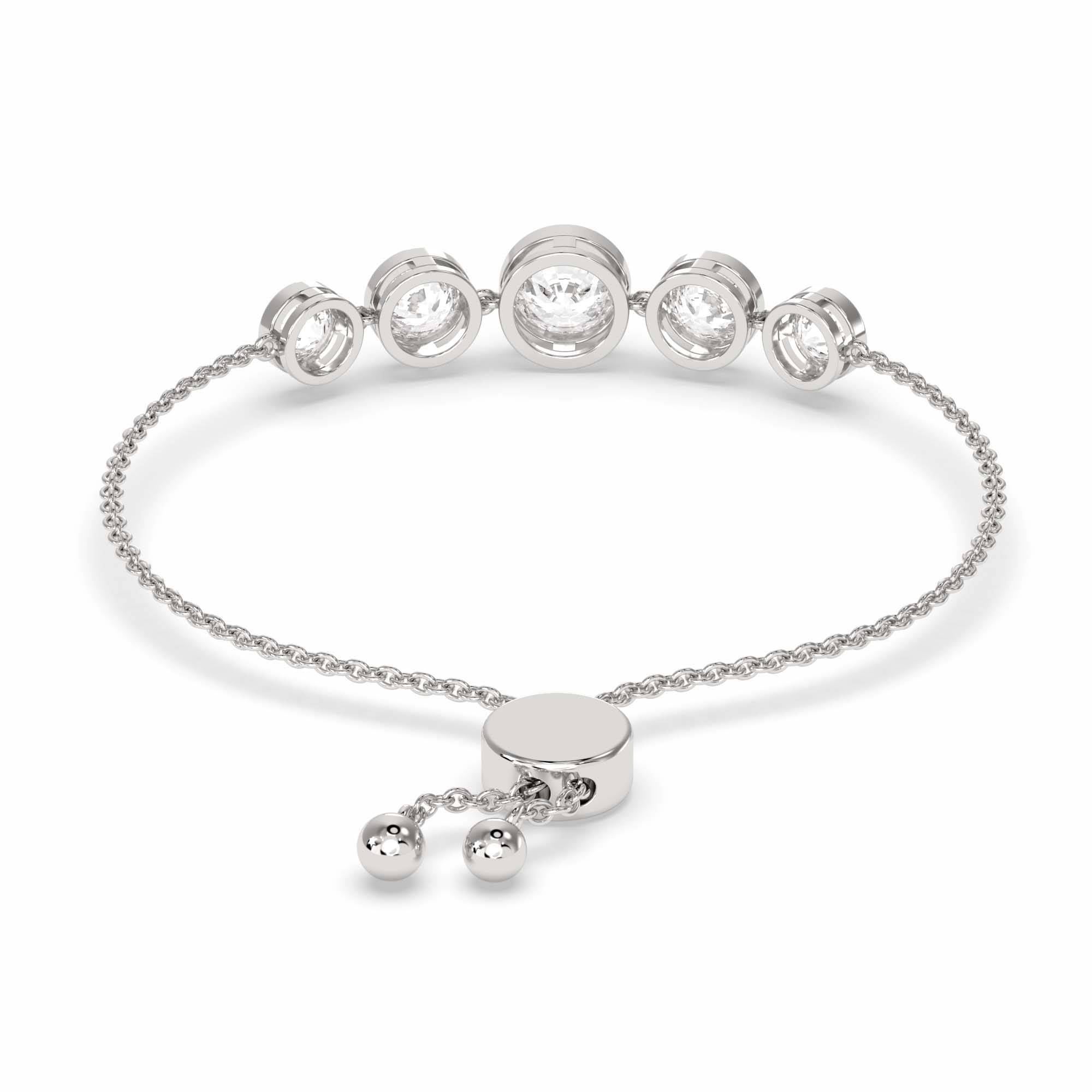 14kt White Gold Millie Five Stone Round Fashion Bracelet (2 Ct. Tw.) side right image one