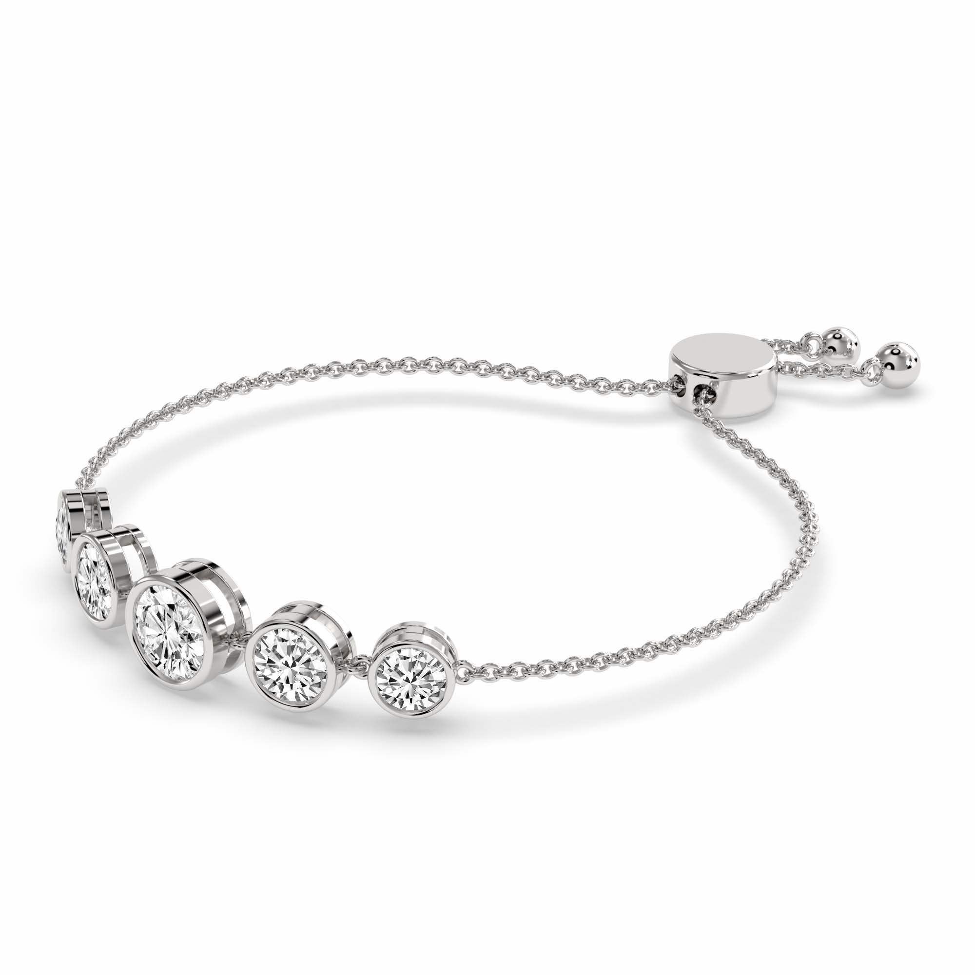 14kt White Gold Millie Five Stone Round Fashion Bracelet (2 Ct. Tw.) standing product image one
