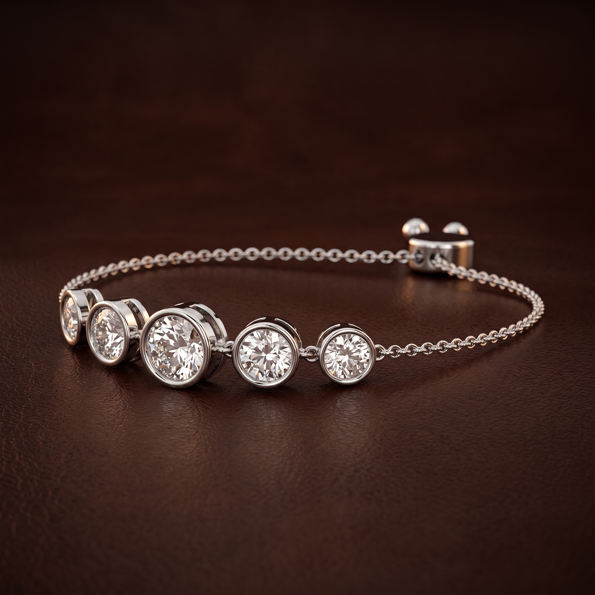 14kt White Gold Millie Five Stone Round Fashion Bracelet (2 Ct. Tw.) color product image two