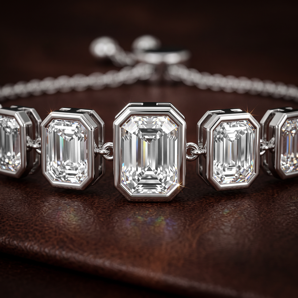 14kt White Gold Daisy Five Stone Emerald Fashion Bracelet (2 Ct. Tw.) color product image two