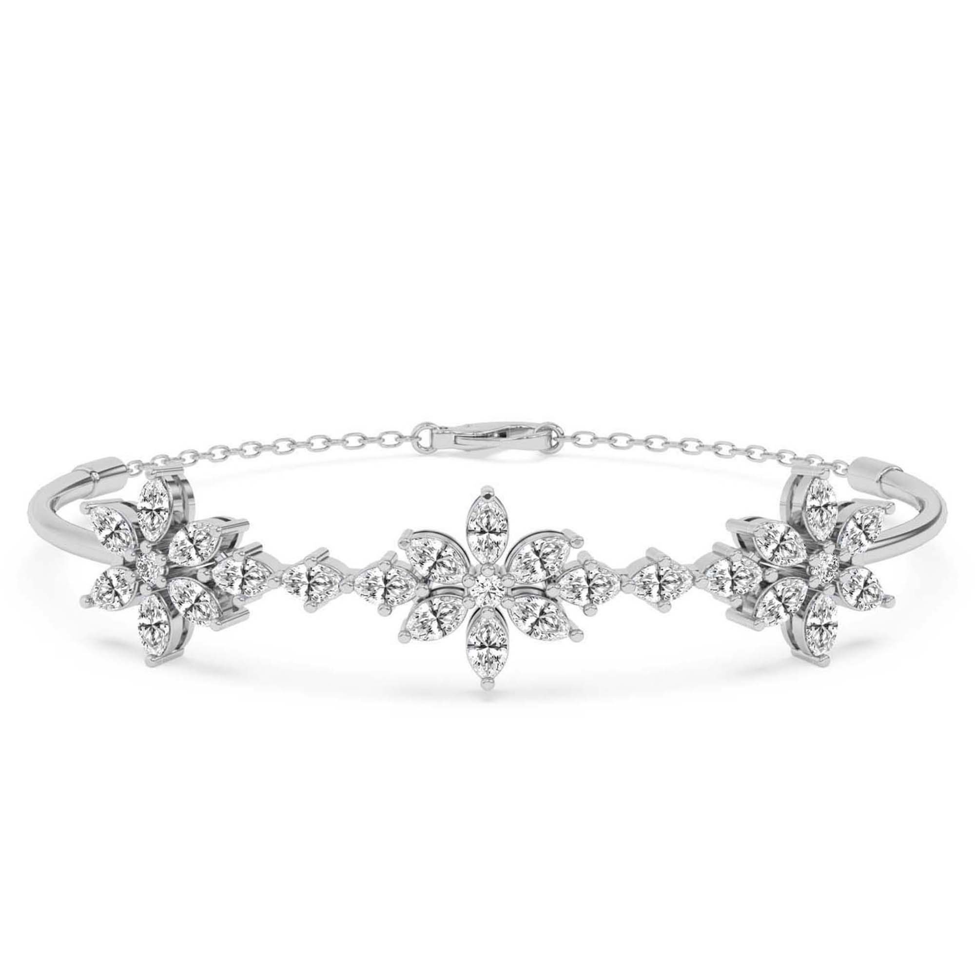 Flora Marquise Lab Diamond Fashion Bracelet front view