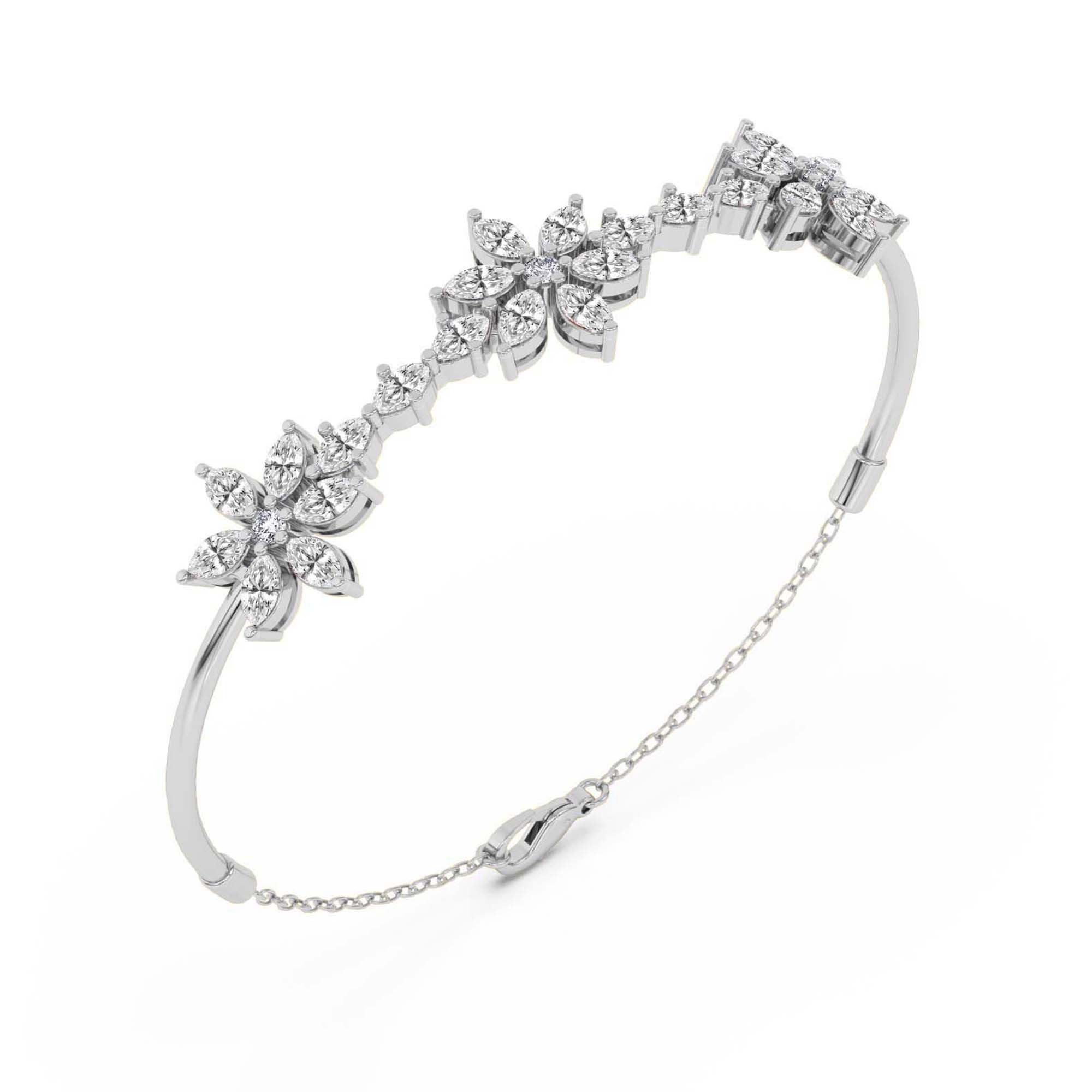 Flora Marquise Lab Diamond Fashion Bracelet left view