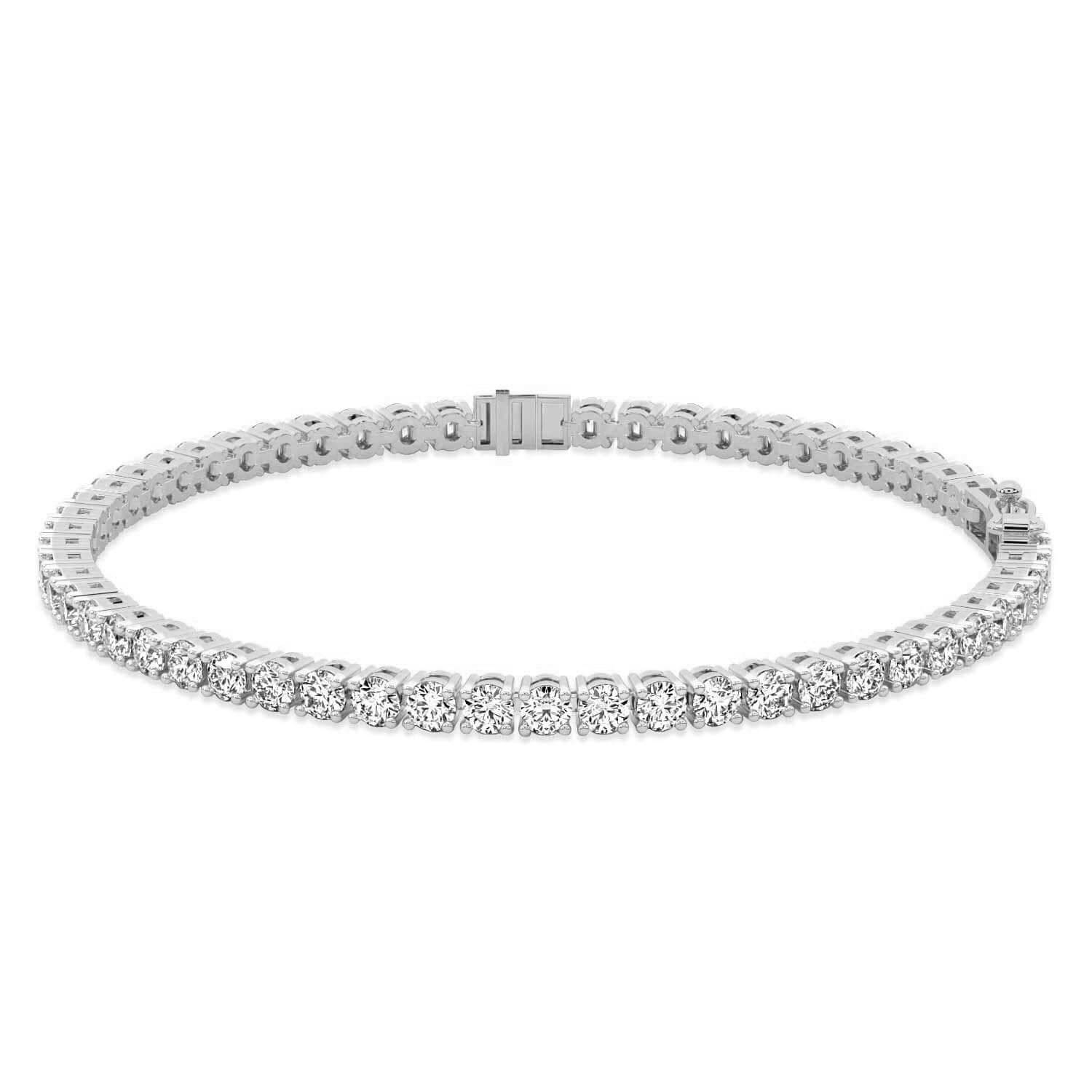 Darcy Round Lab Diamond Tennis Bracelet white gold bracelet, small front view