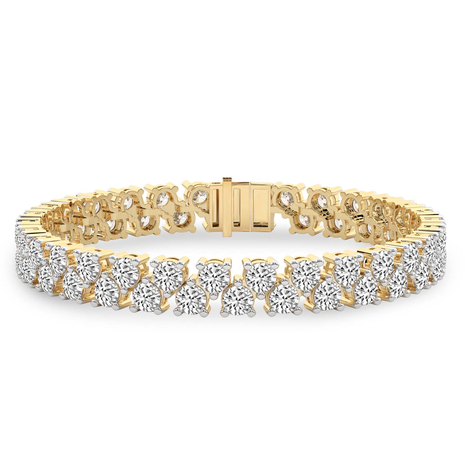 Isidora Round Double Row Lab Diamond Tennis Bracelet front view