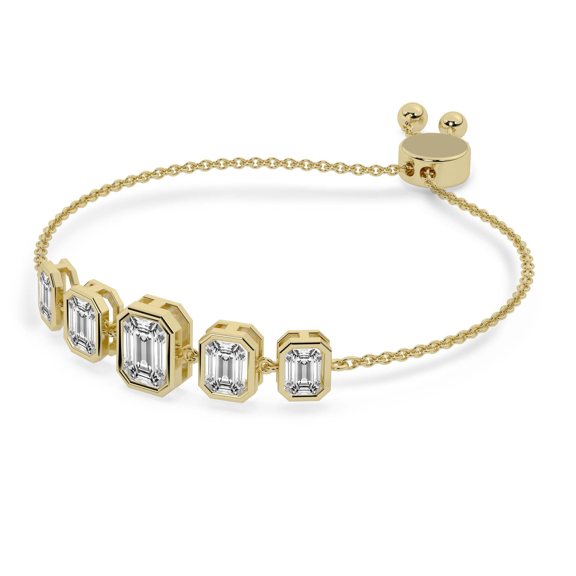 14kt Yellow Gold Daisy Five Stone Emerald Fashion Bracelet (2 Ct. Tw.) standing product image one