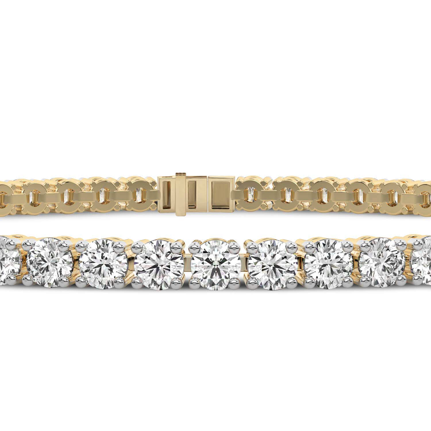 Darcy Round Lab Diamond Tennis Bracelet yellow gold bracelet, small right view