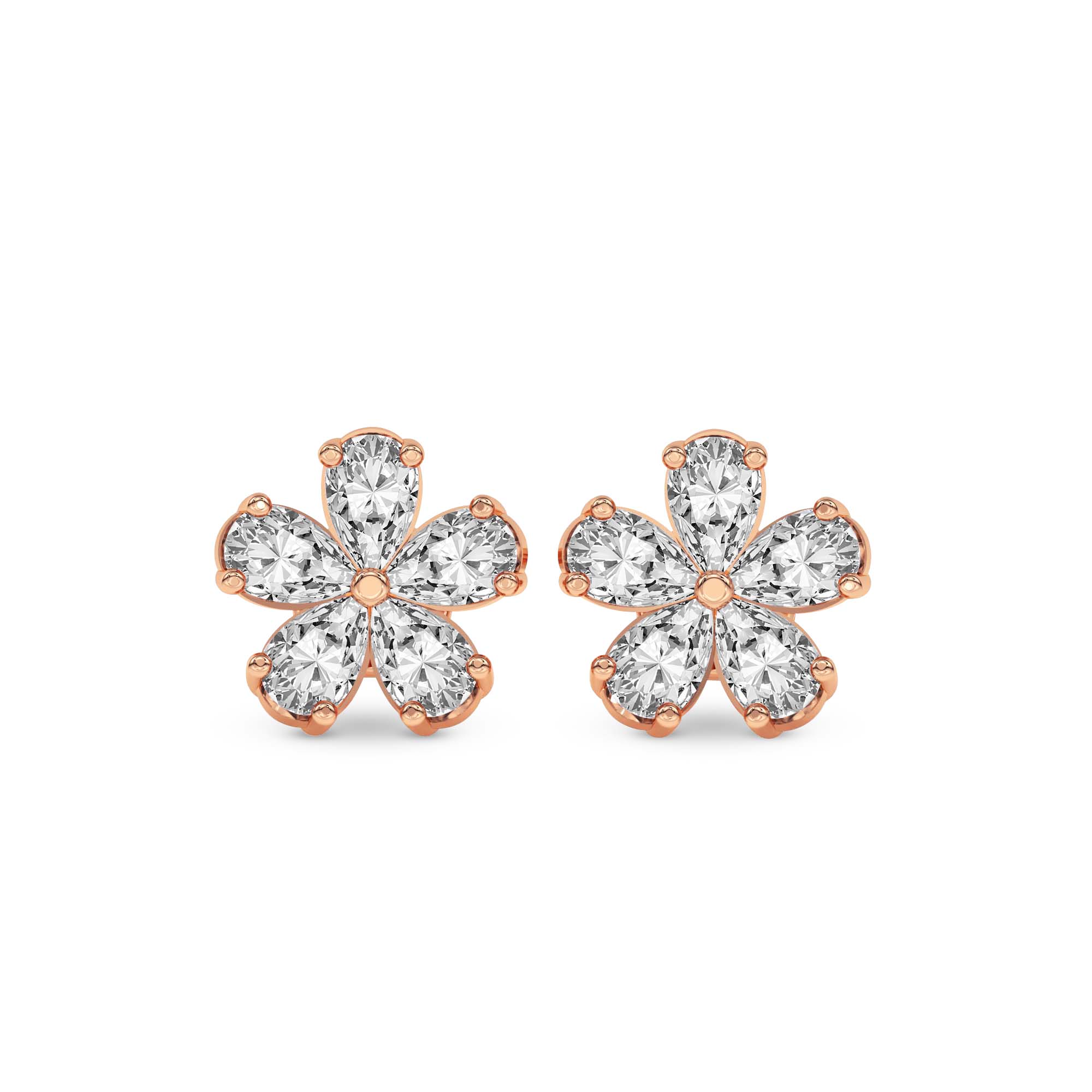 Daisy Flower Fashion Lab Diamond Stud Earrings