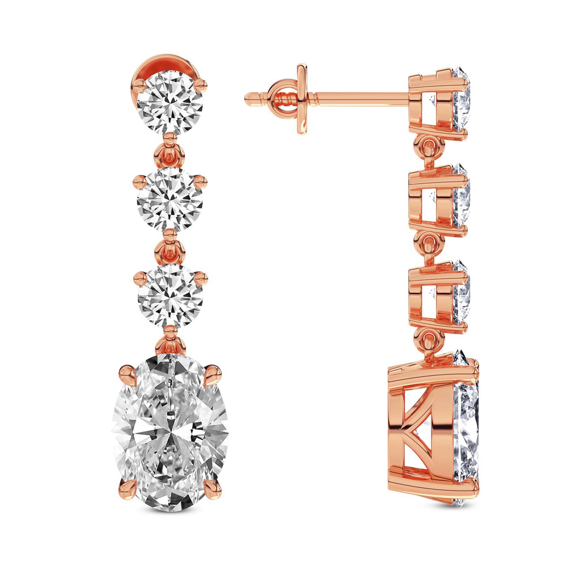 Elysium Flower Fashion Lab Diamond Stud Earrings left view