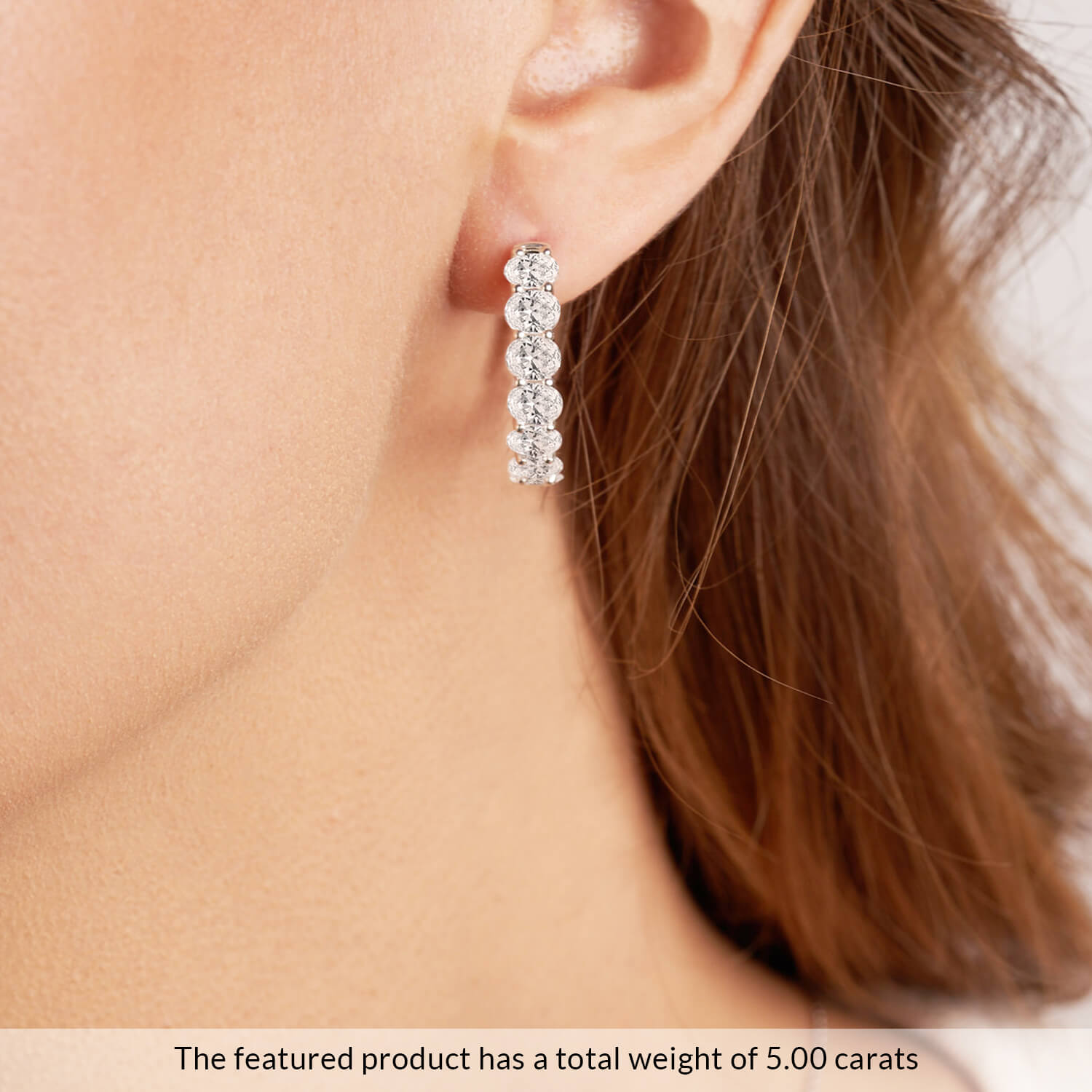 Jovana Oval Hoop Earrings model view