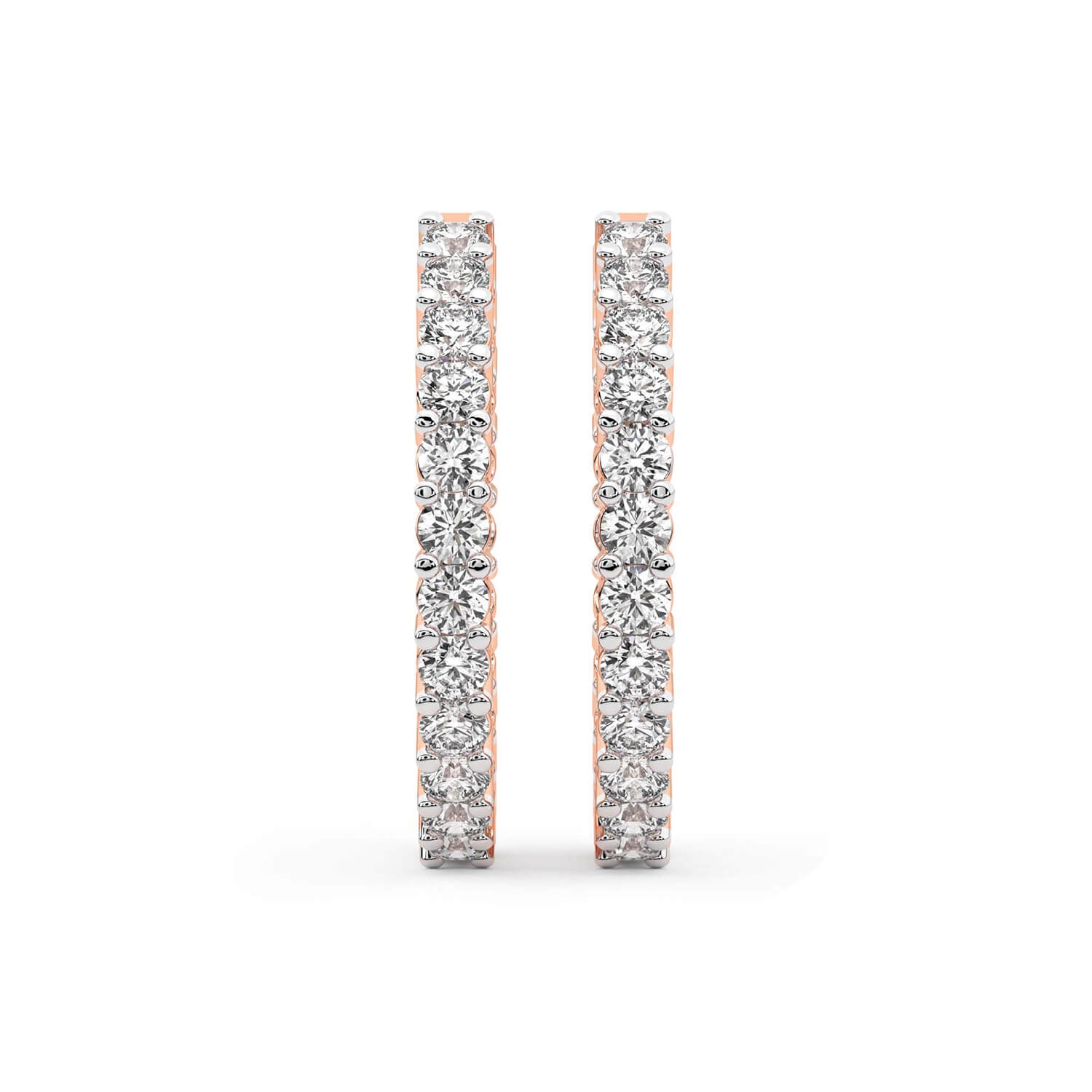Meara Round Lab Diamond Hoop Earrings left view