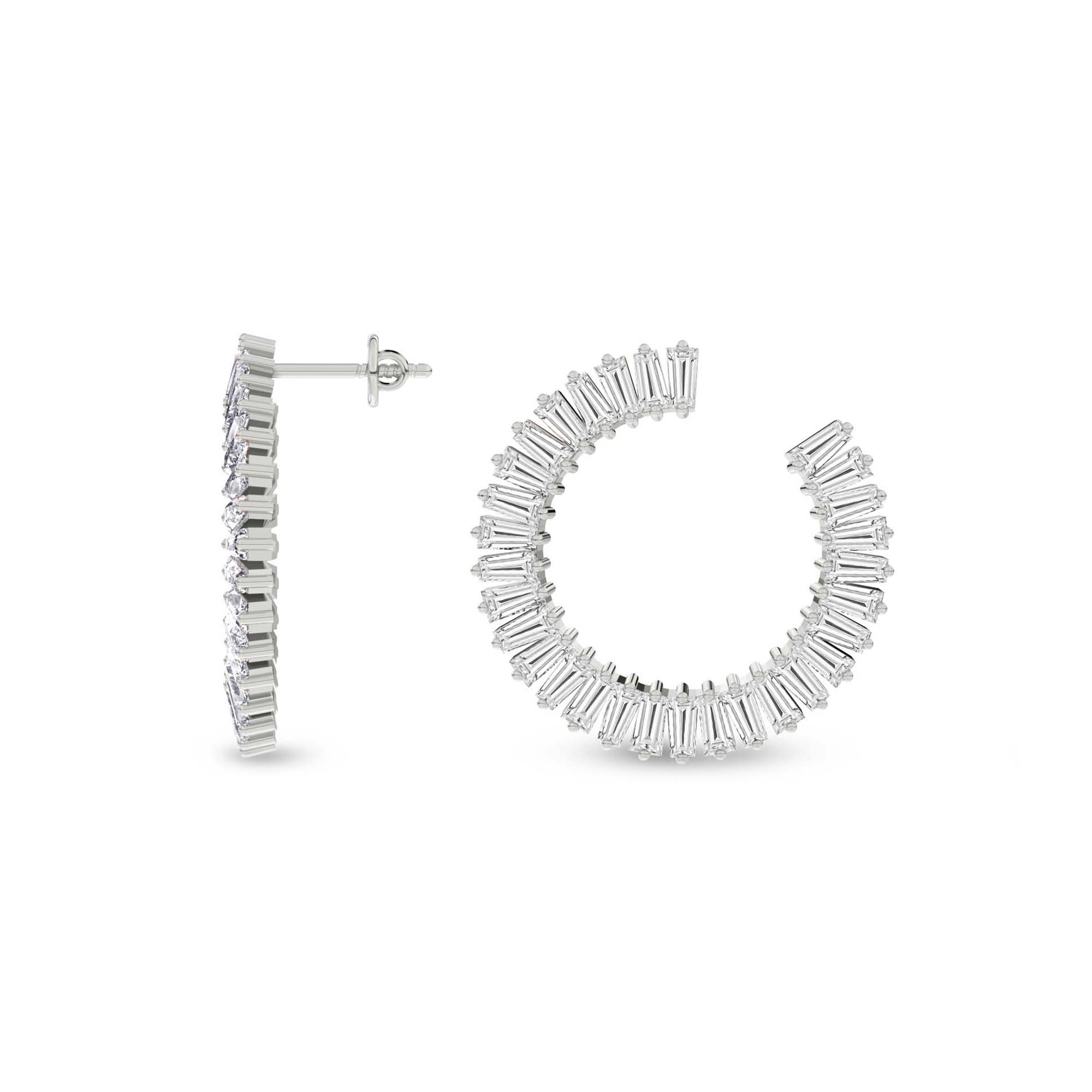Opalescent Flower Fashion Lab Diamond Stud Earrings left view