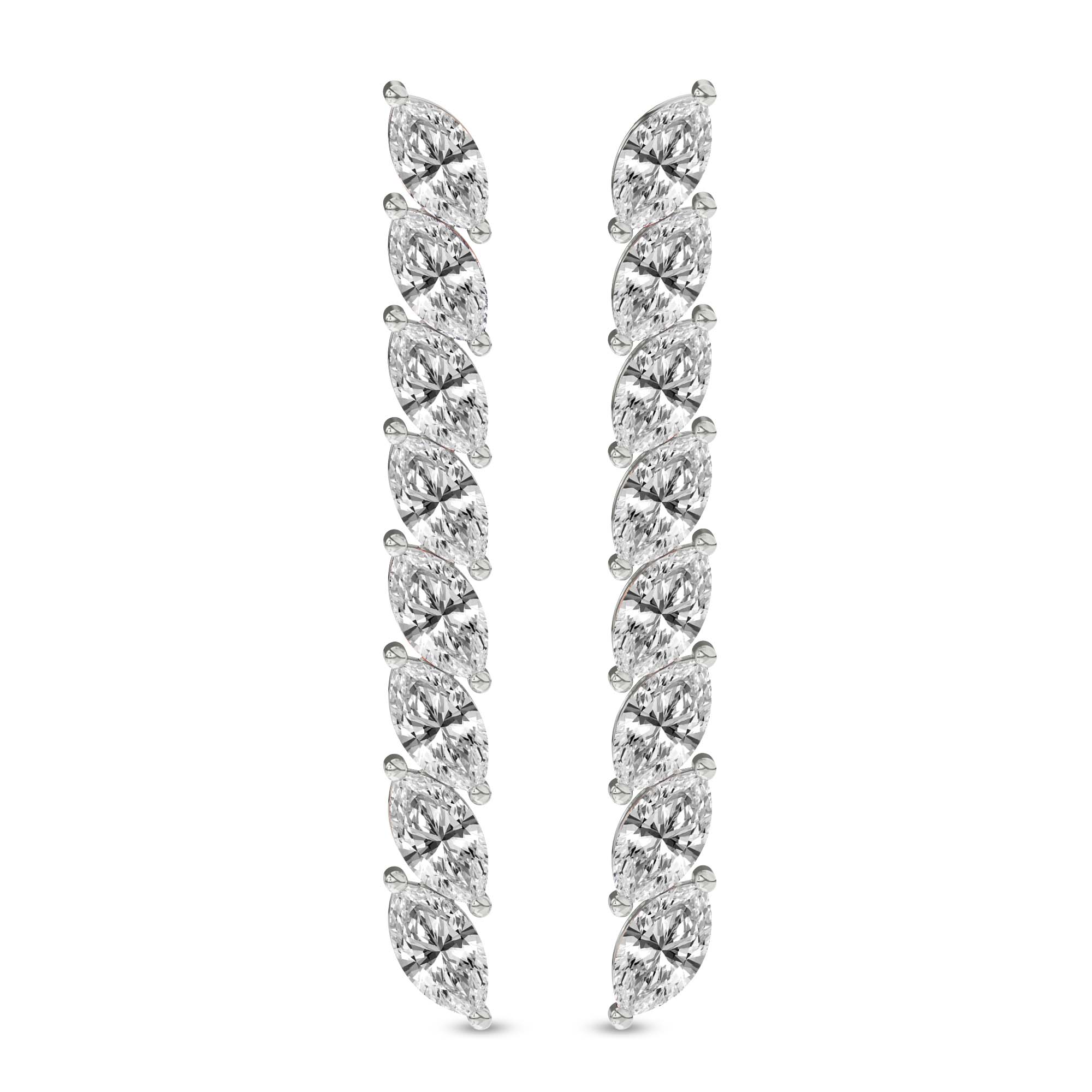 Delphinium Flower Fashion Lab Diamond Dangle Earring front view