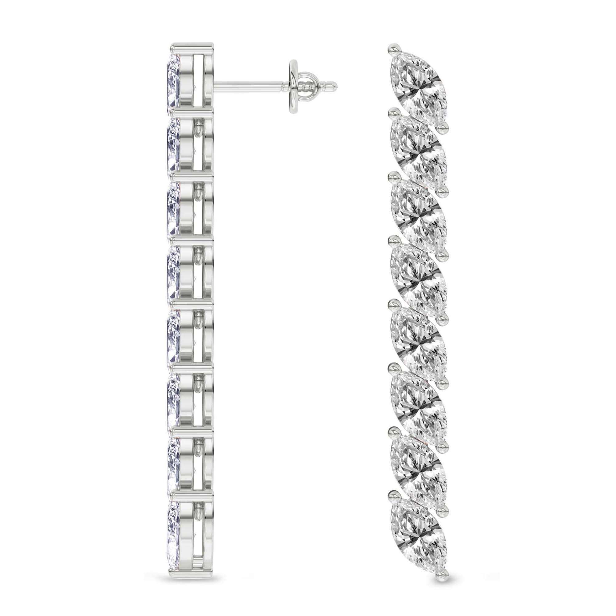 Delphinium Flower Fashion Lab Diamond Dangle Earring left view