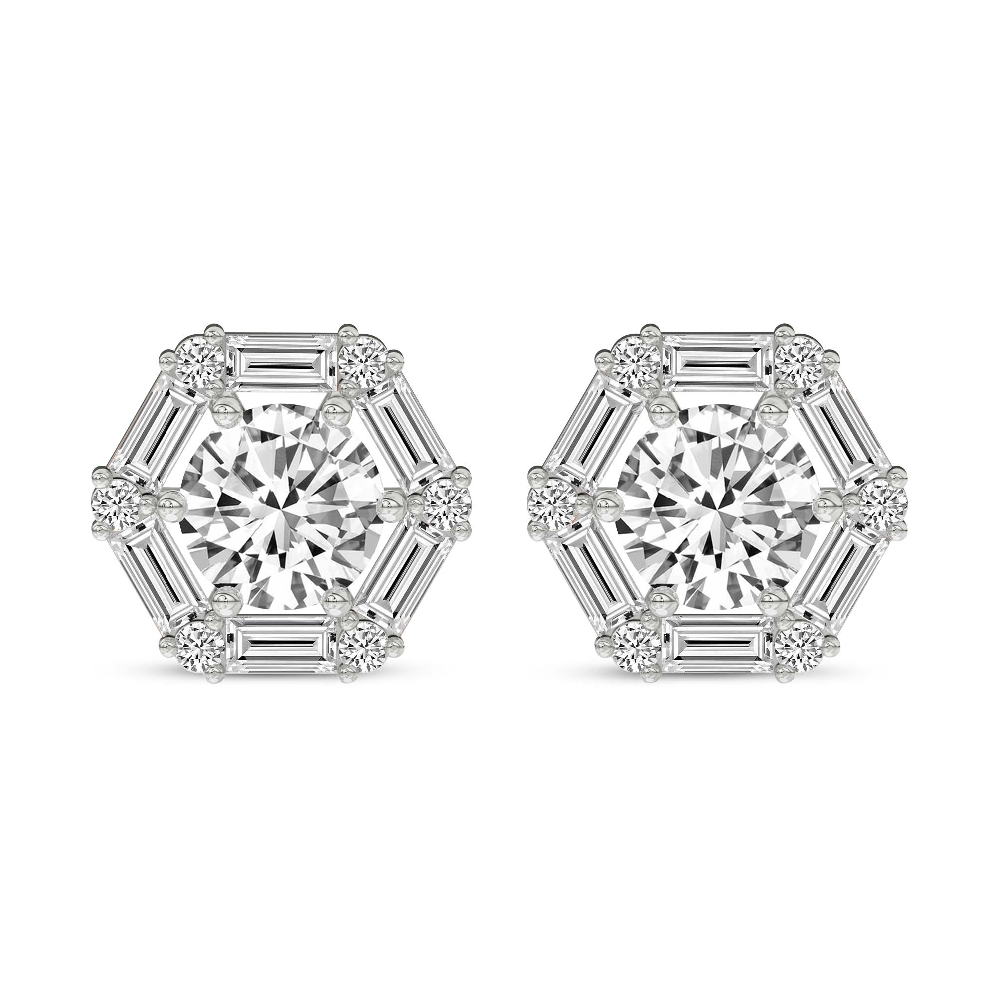 Rafflesia Flower Fashion Lab Diamond Stud Earrings front view
