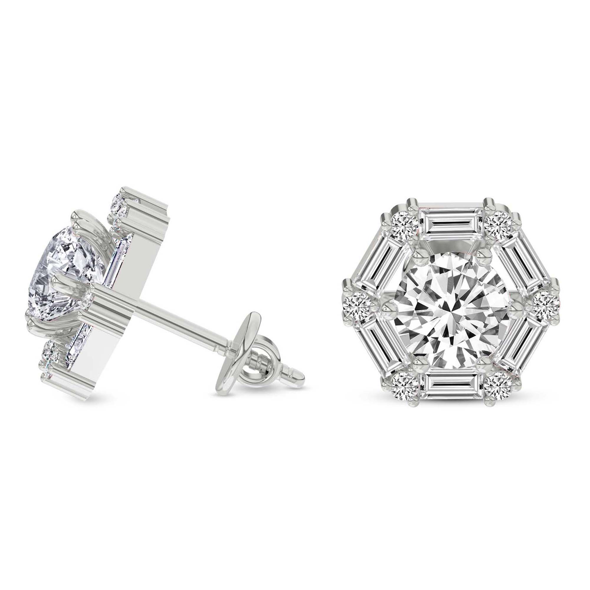 Rafflesia Flower Fashion Lab Diamond Stud Earrings left view