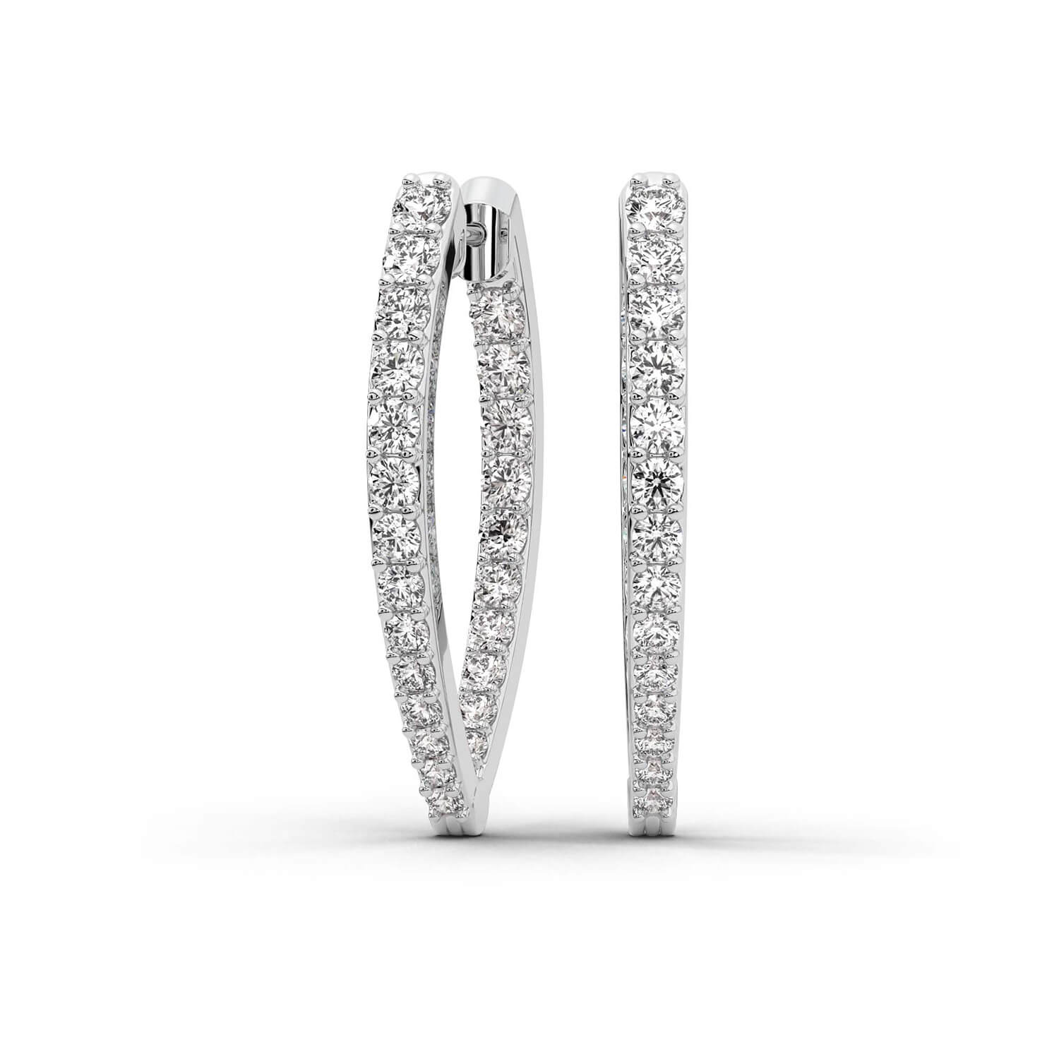Reagan Round Lab Diamond Hoop Earrings front view