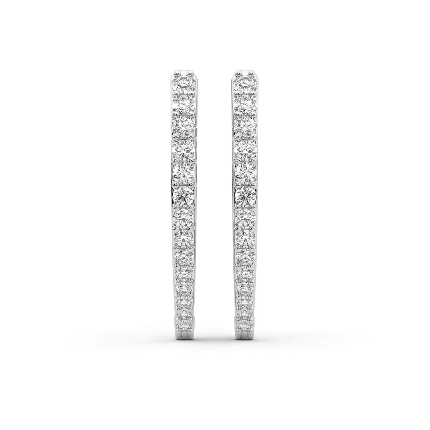 Reagan Round Lab Diamond Hoop Earrings left view