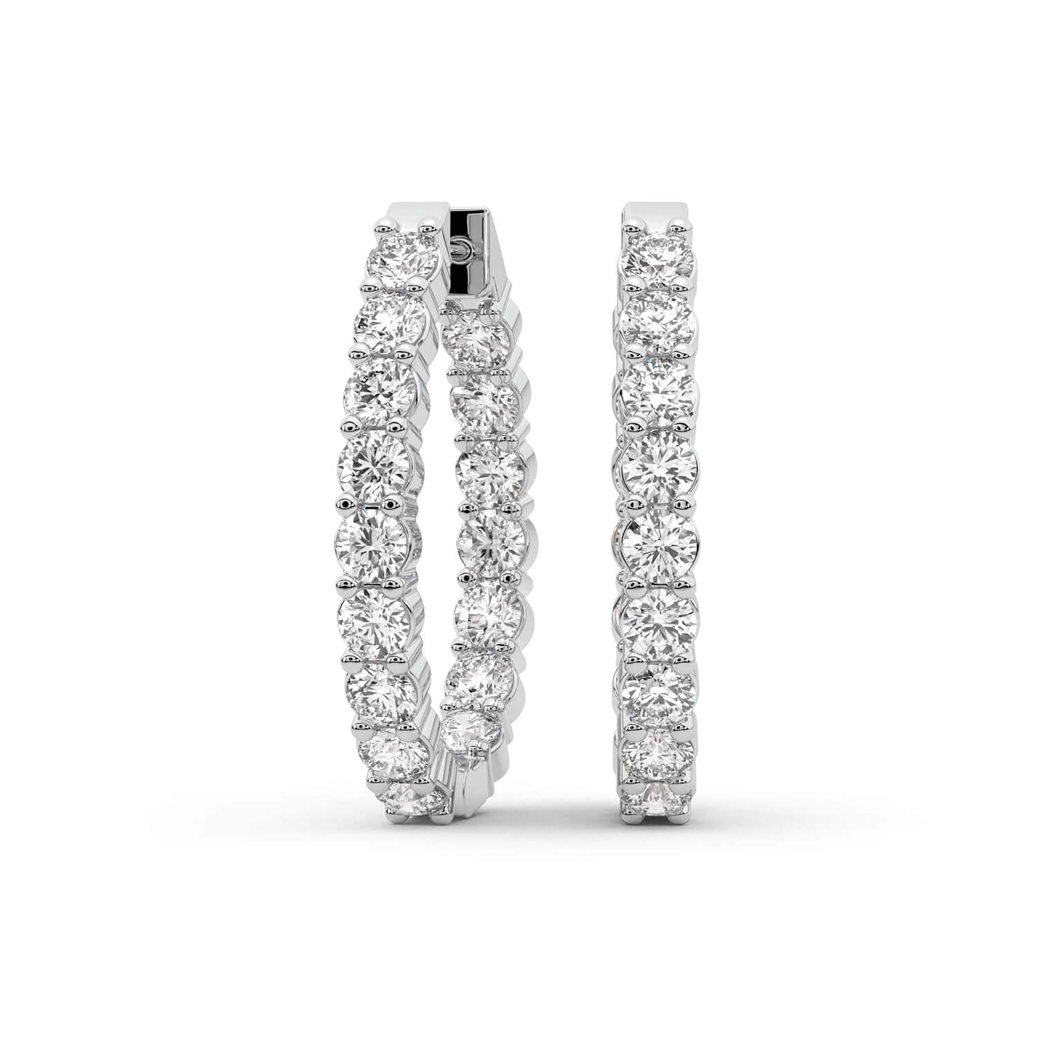 Isla Round Lab Diamond Hoop Earrings front view