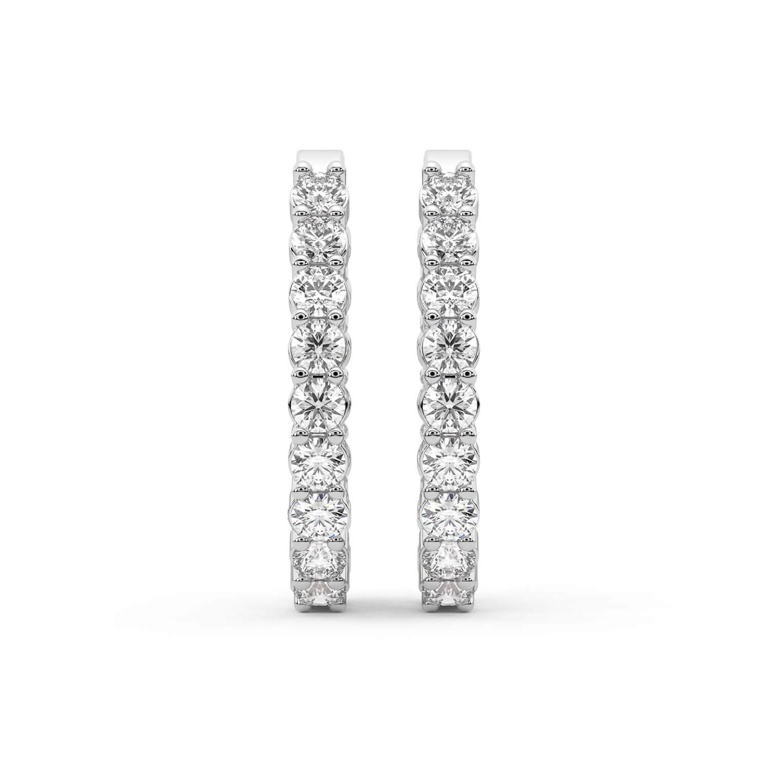 Isla Round Lab Diamond Hoop Earrings left view