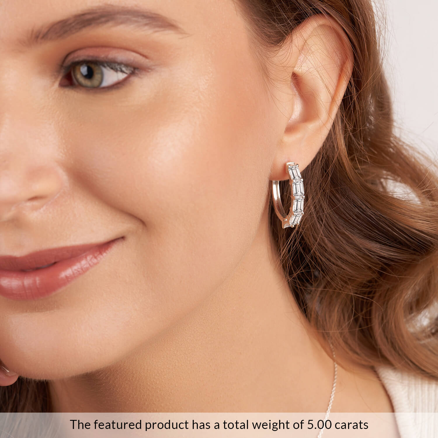 Calantha Emerald Hoop Earrings model view