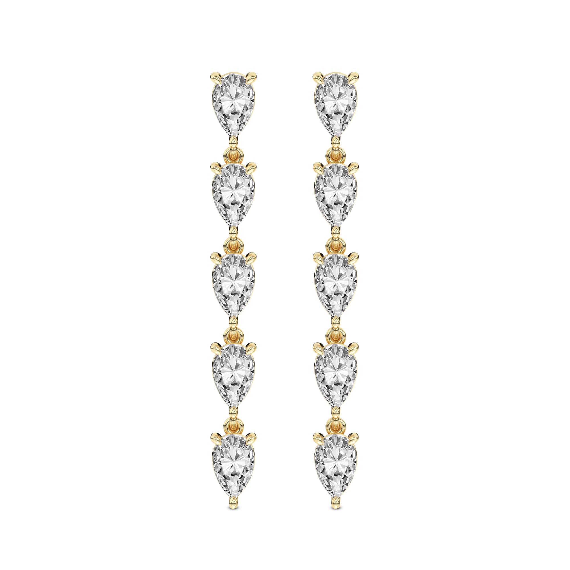 Salvia Flower Fashion Lab Diamond Dangle Earrings front view