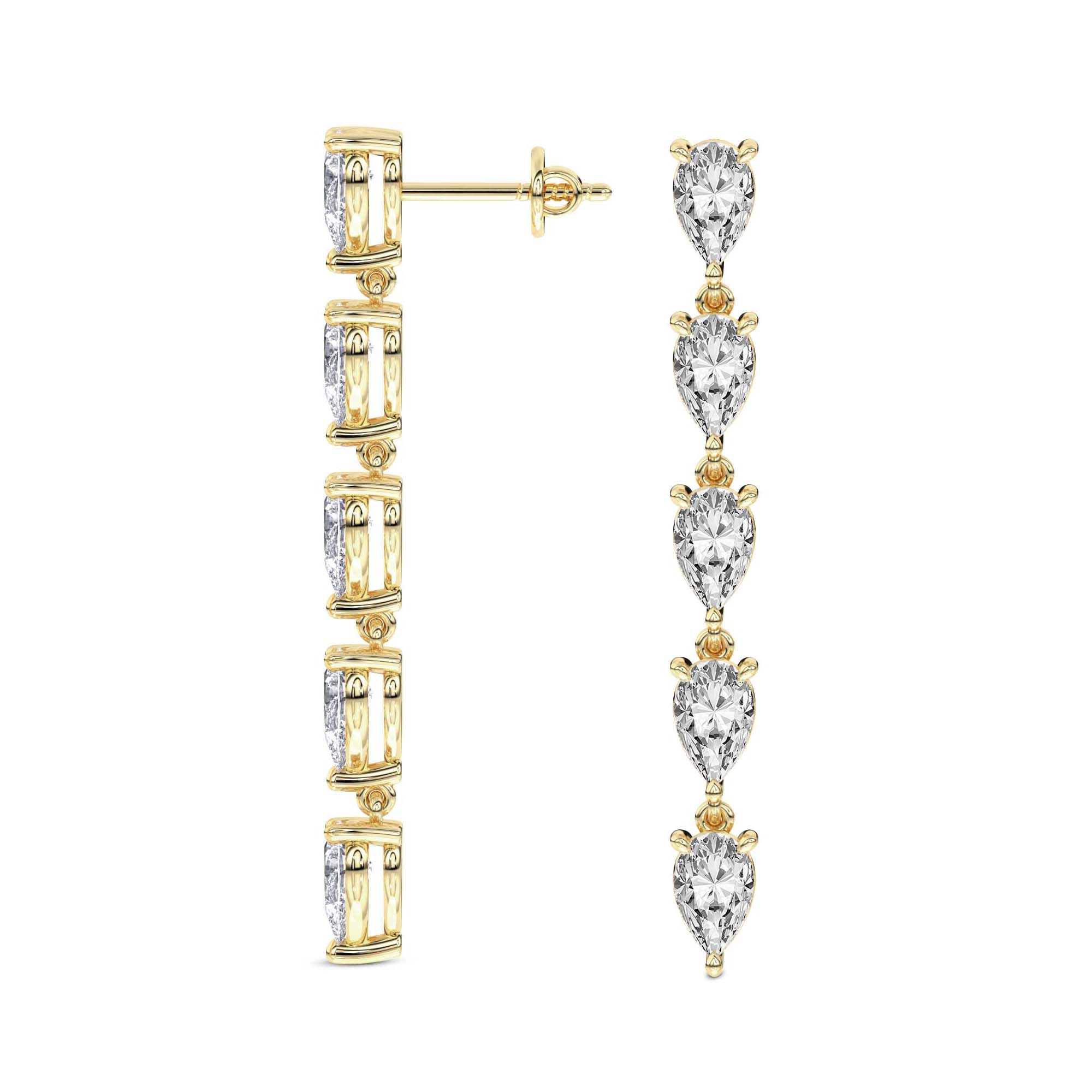 Salvia Flower Fashion Lab Diamond Dangle Earrings left view