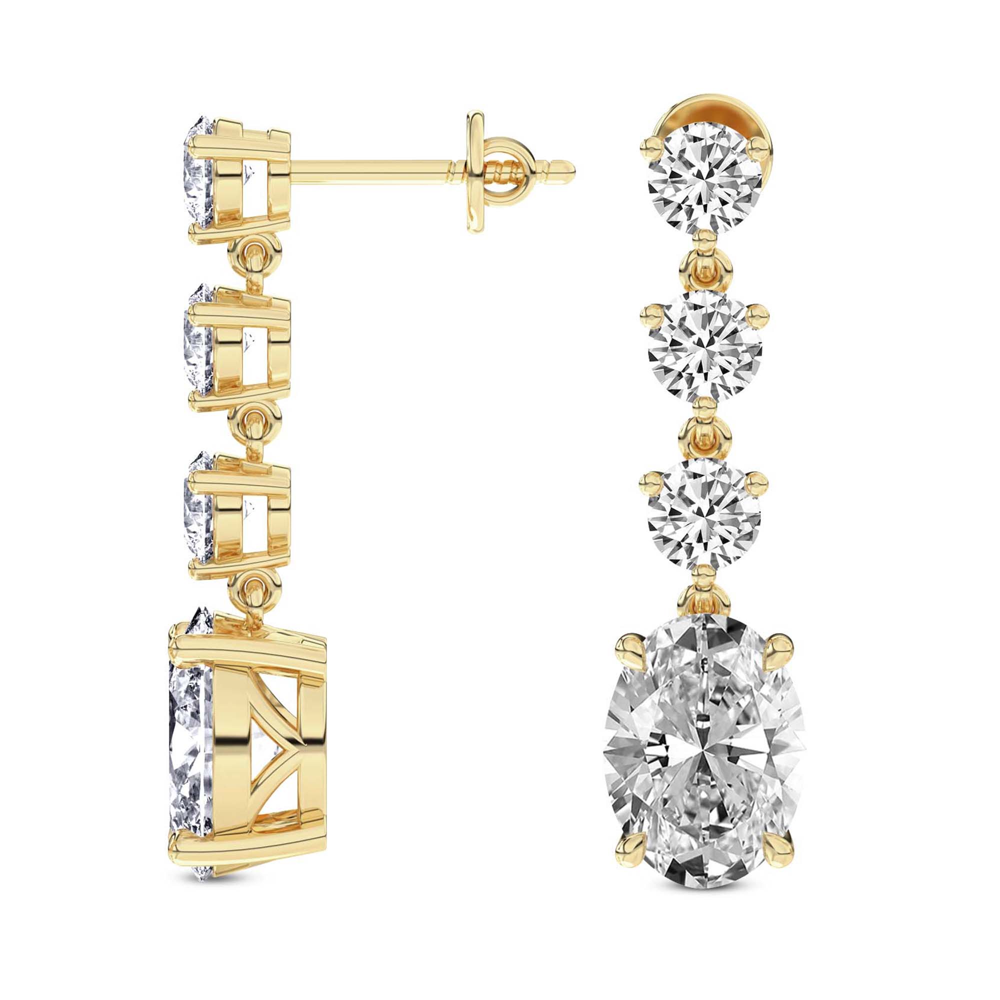 Elysium Flower Fashion Lab Diamond Stud Earrings left view