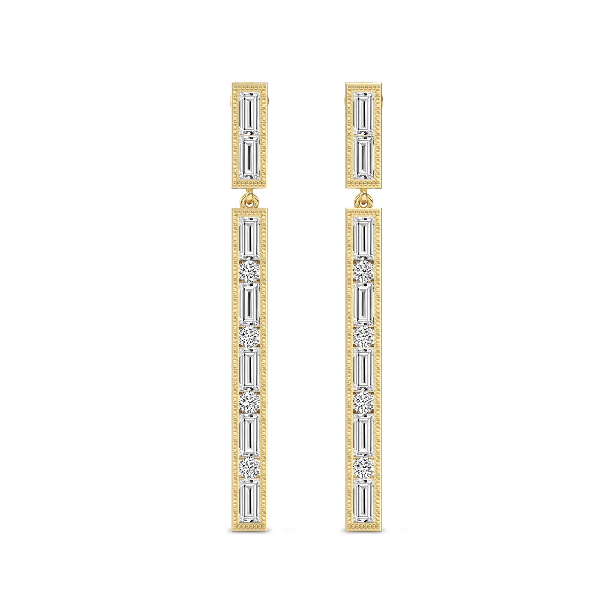 Hyacinth Flower Fashion Dangle Lab Diamond Earrings front view