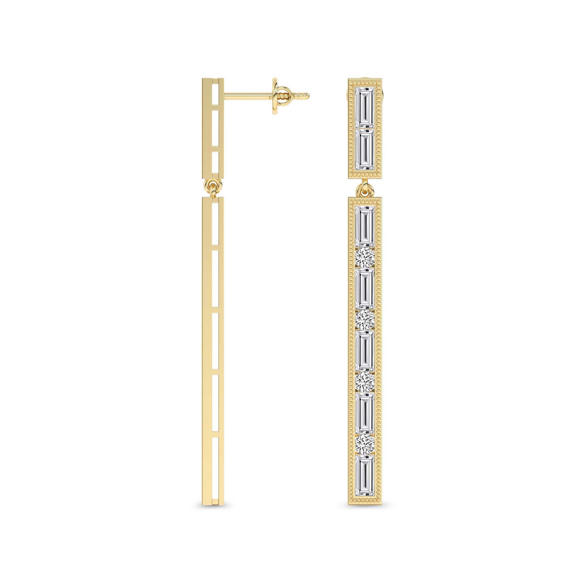 Hyacinth Flower Fashion Dangle Lab Diamond Earrings left view