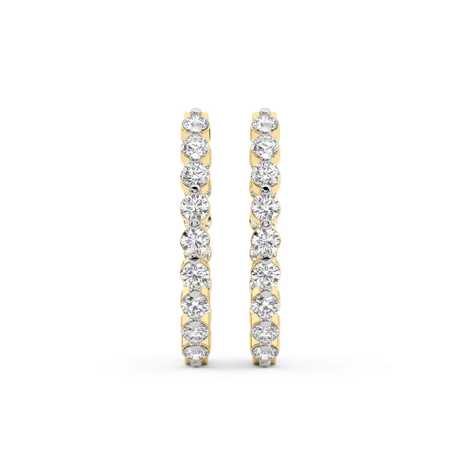 Rylee Round Lab Diamond Hoop Earrings left view