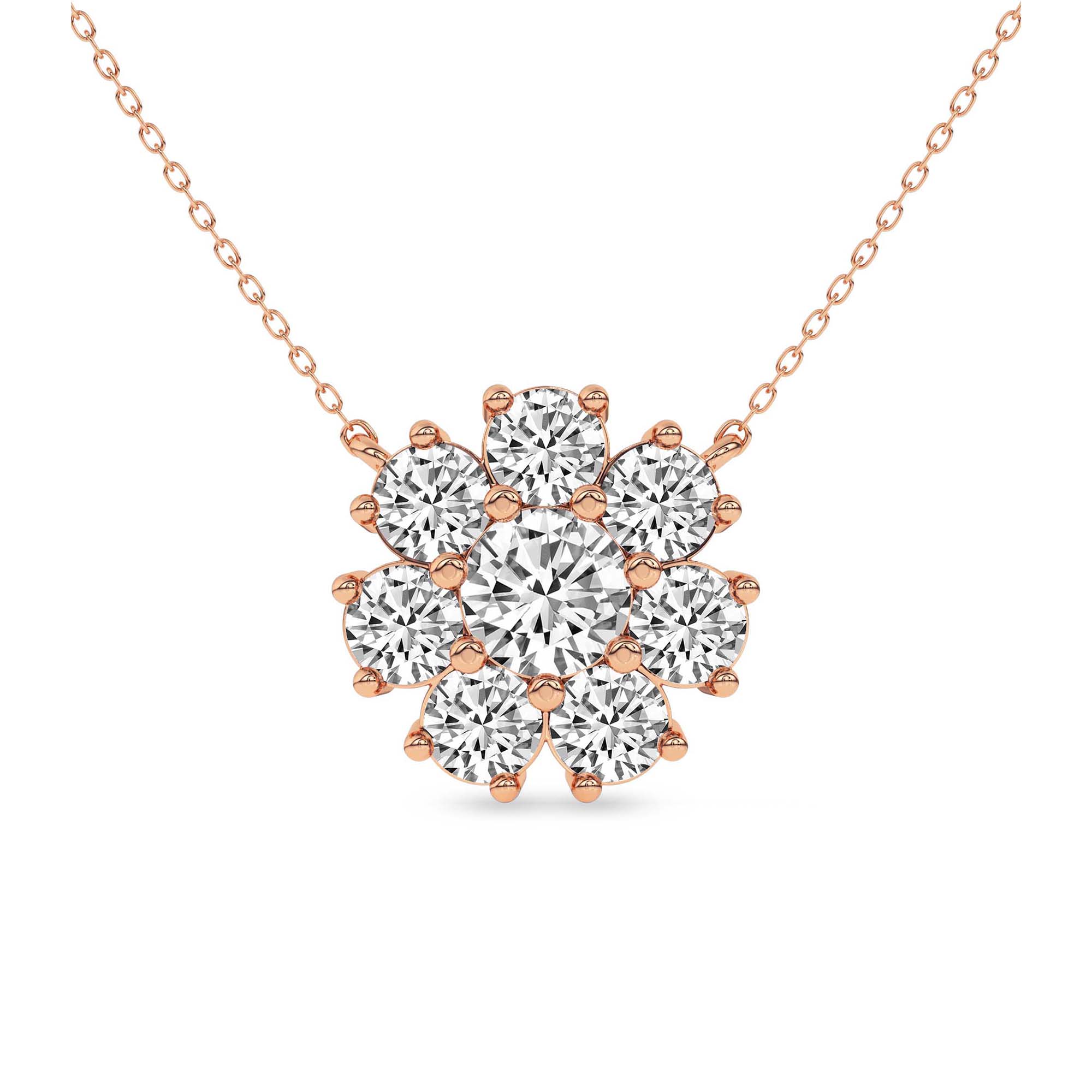 Roselle Round Lab Diamond Fashion Necklace front view
