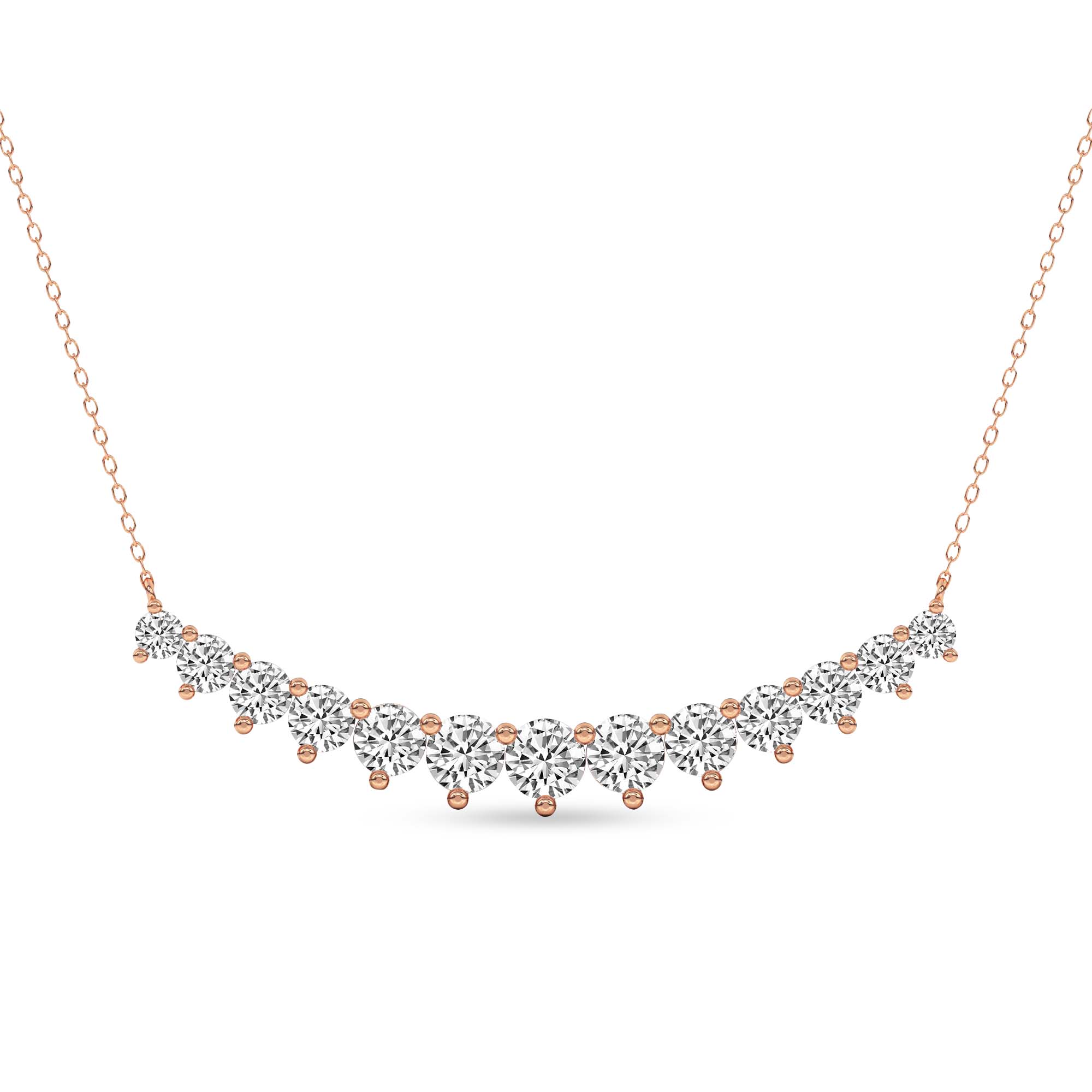 Veil of Venus Graduating Round Lab Diamond Fashion Necklace front view