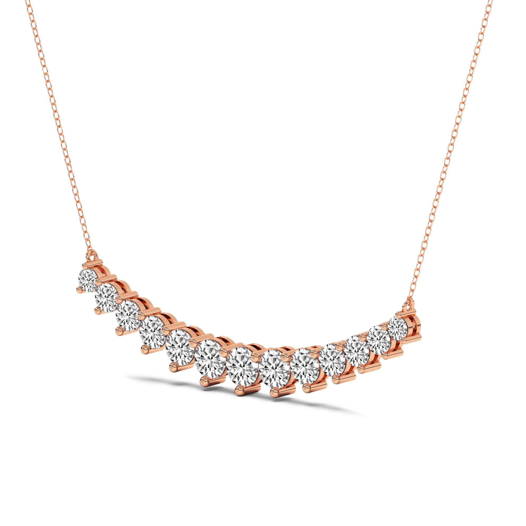 Veil of Venus Graduating Round Lab Diamond Fashion Necklace left view